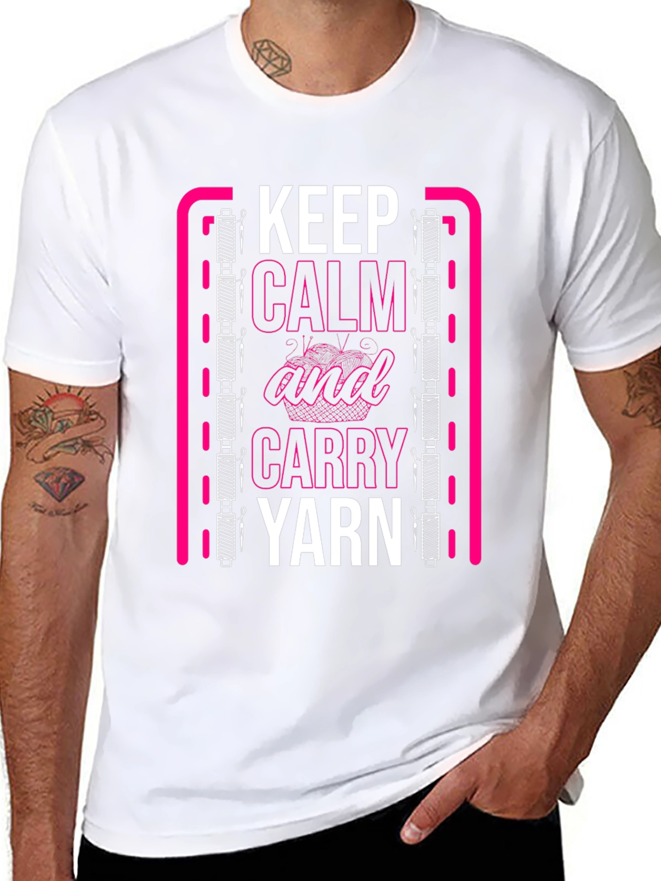 Keep Calm and Carry Yarn Graphic T-Shirt