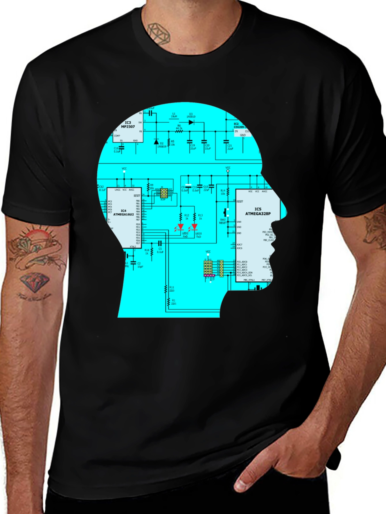 Circuit Mind T-Shirt - Geeky Brain Tee