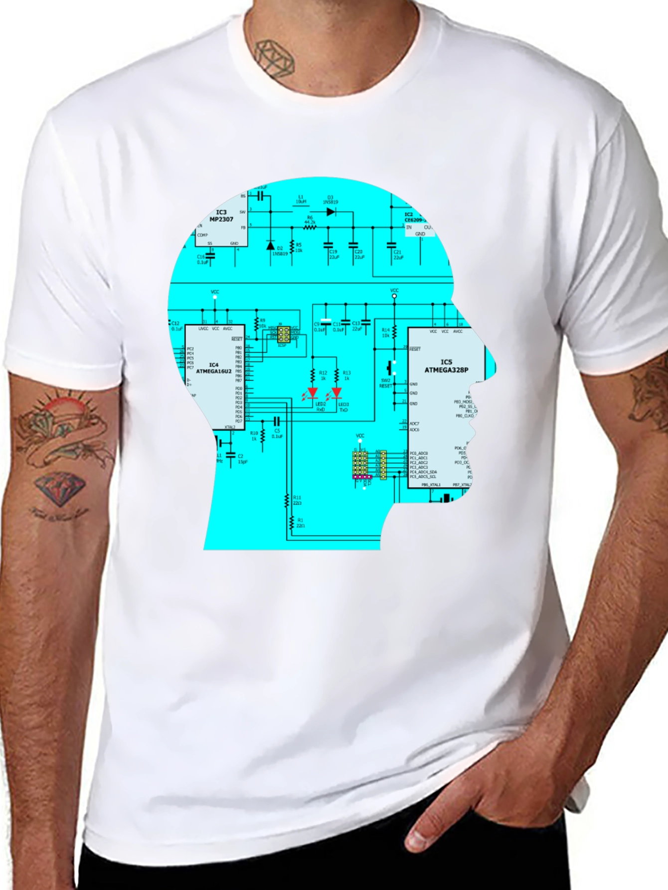 Circuit Mind T-Shirt - Geeky Brain Tee