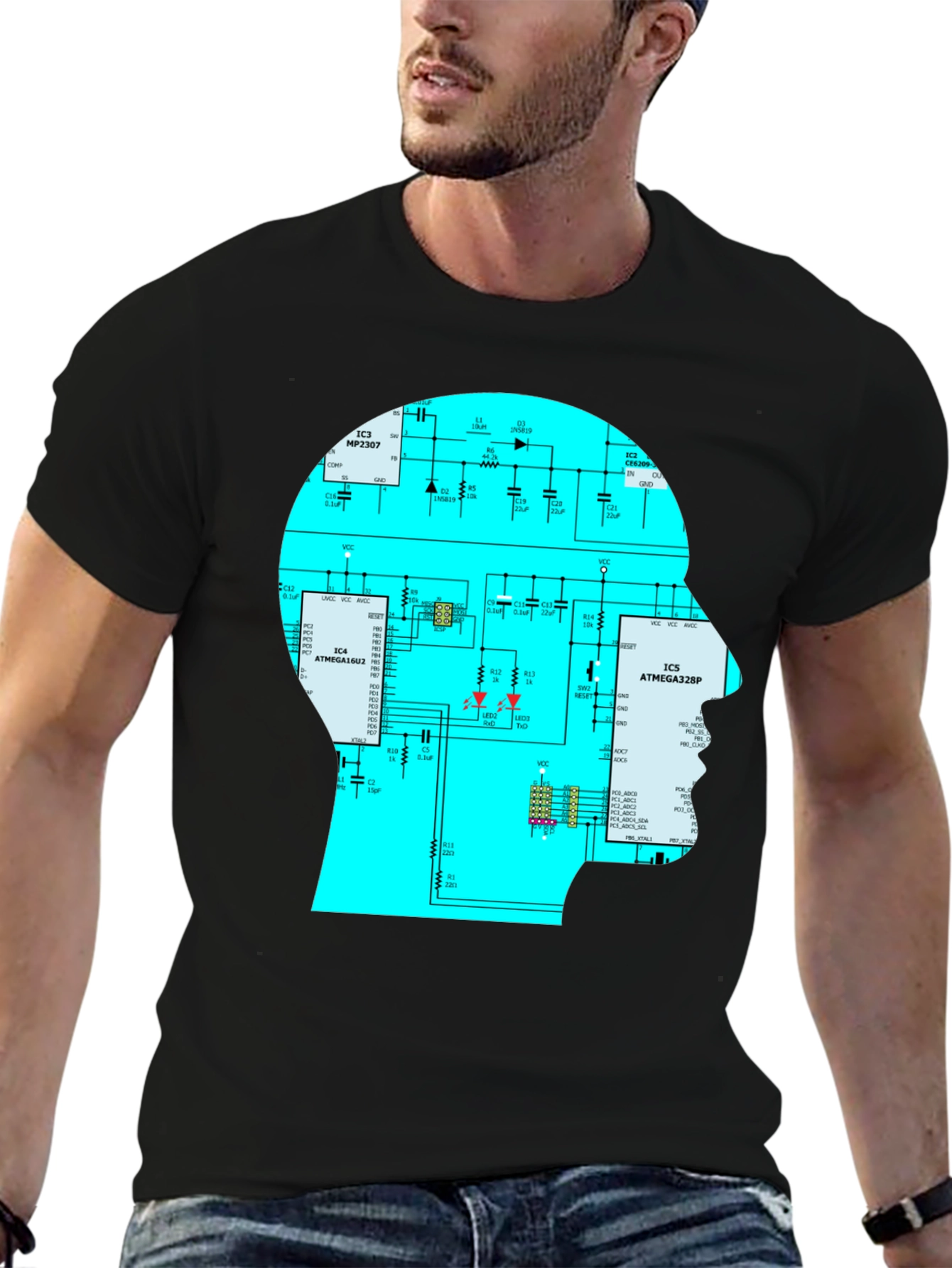Circuit Mind T-Shirt - Geeky Brain Tee