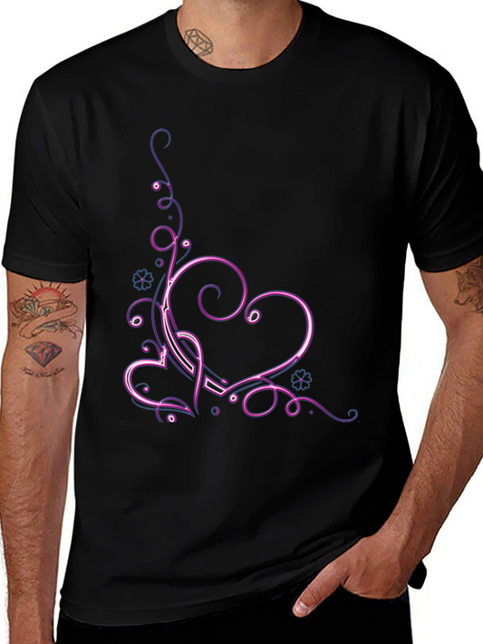Heart Swirl T-Shirt - Neon Design