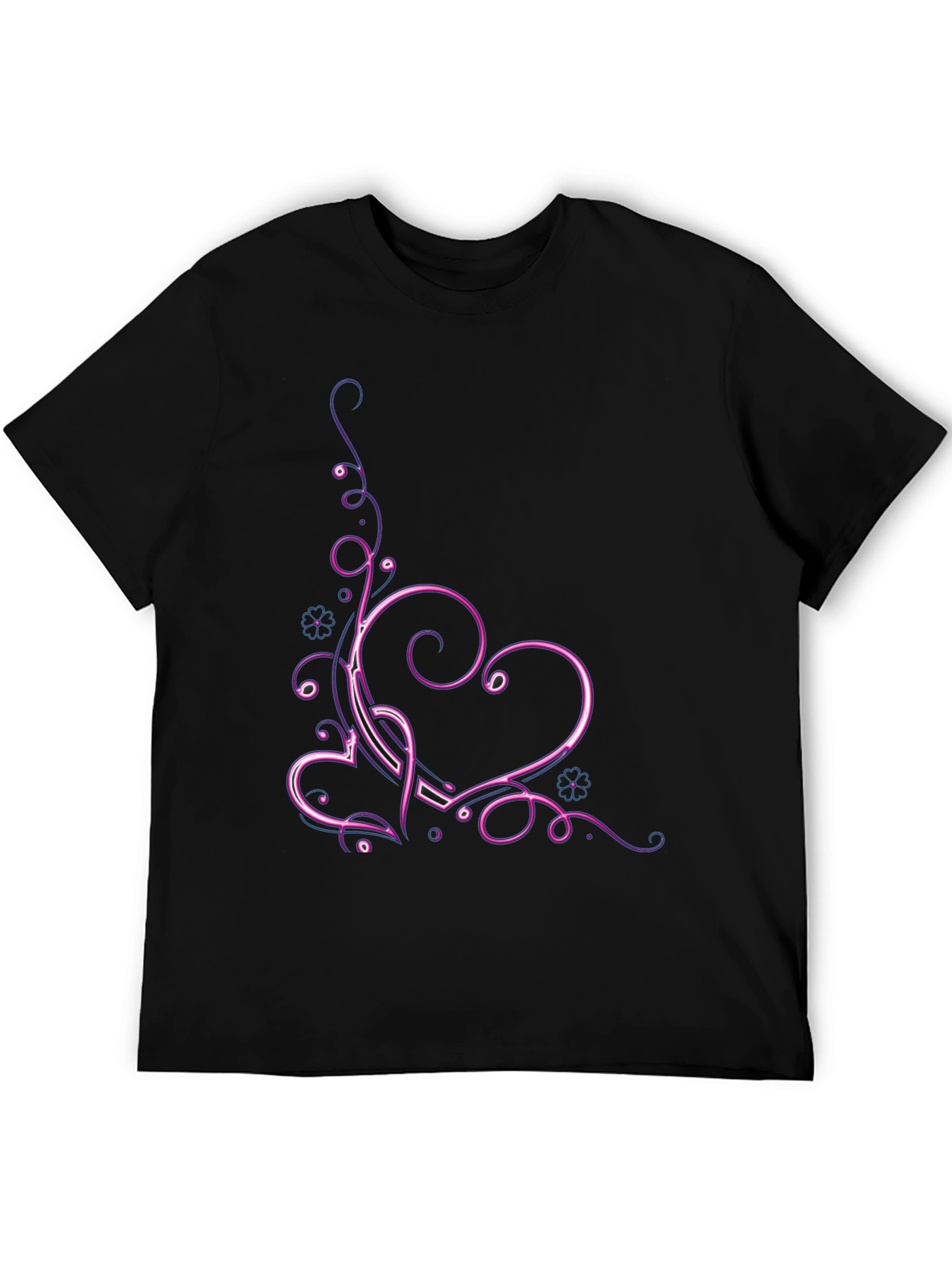 Heart Swirl T-Shirt - Neon Design