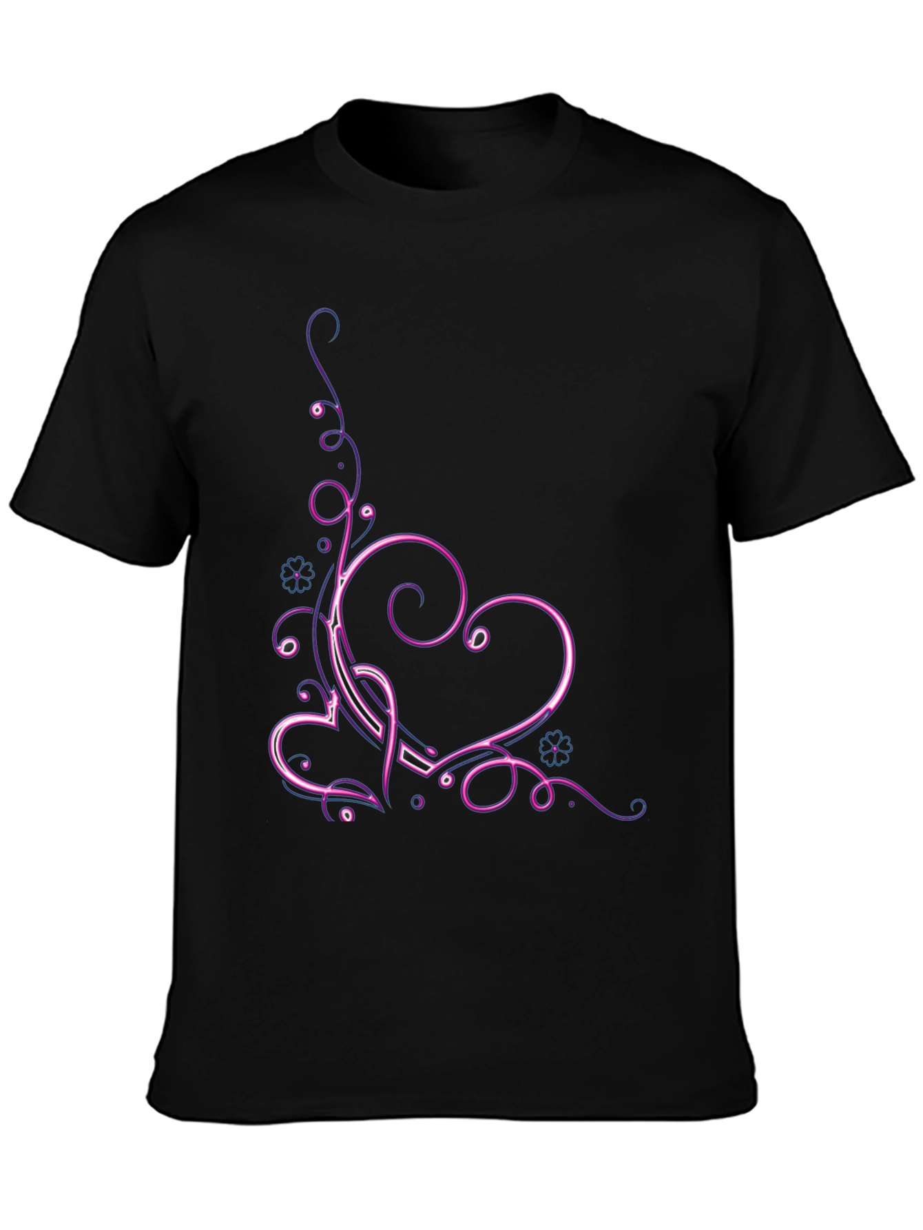 Heart Swirl T-Shirt - Neon Design