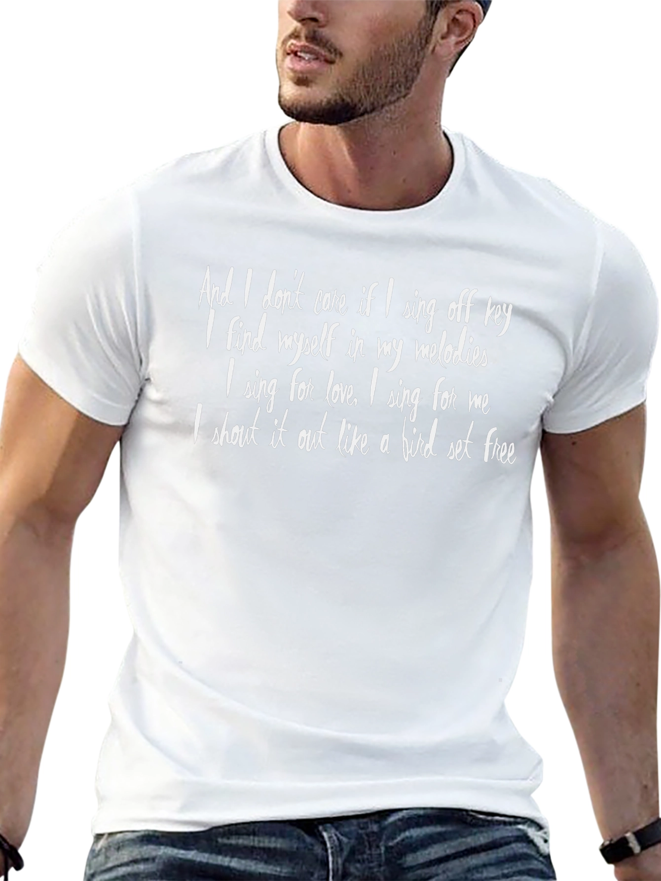Sing Off Key Black T-Shirt: Freedom & Love