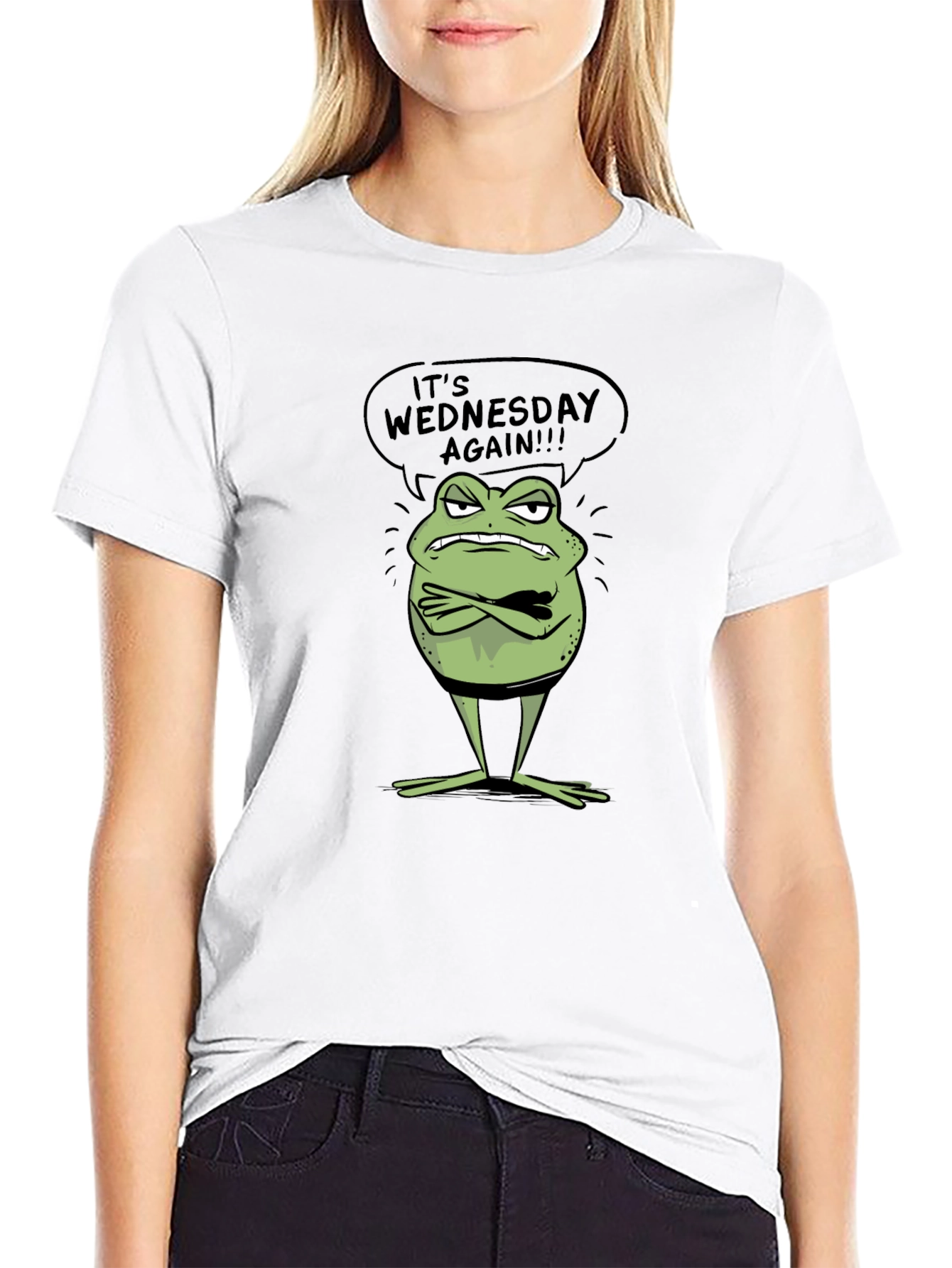 Its Wednesday Again Funny Frog Graphic Tee