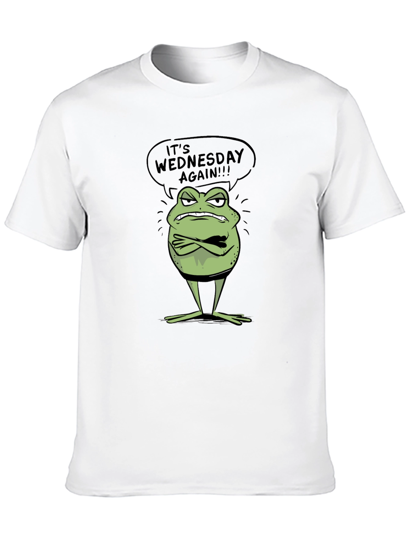 Its Wednesday Again Funny Frog Graphic Tee
