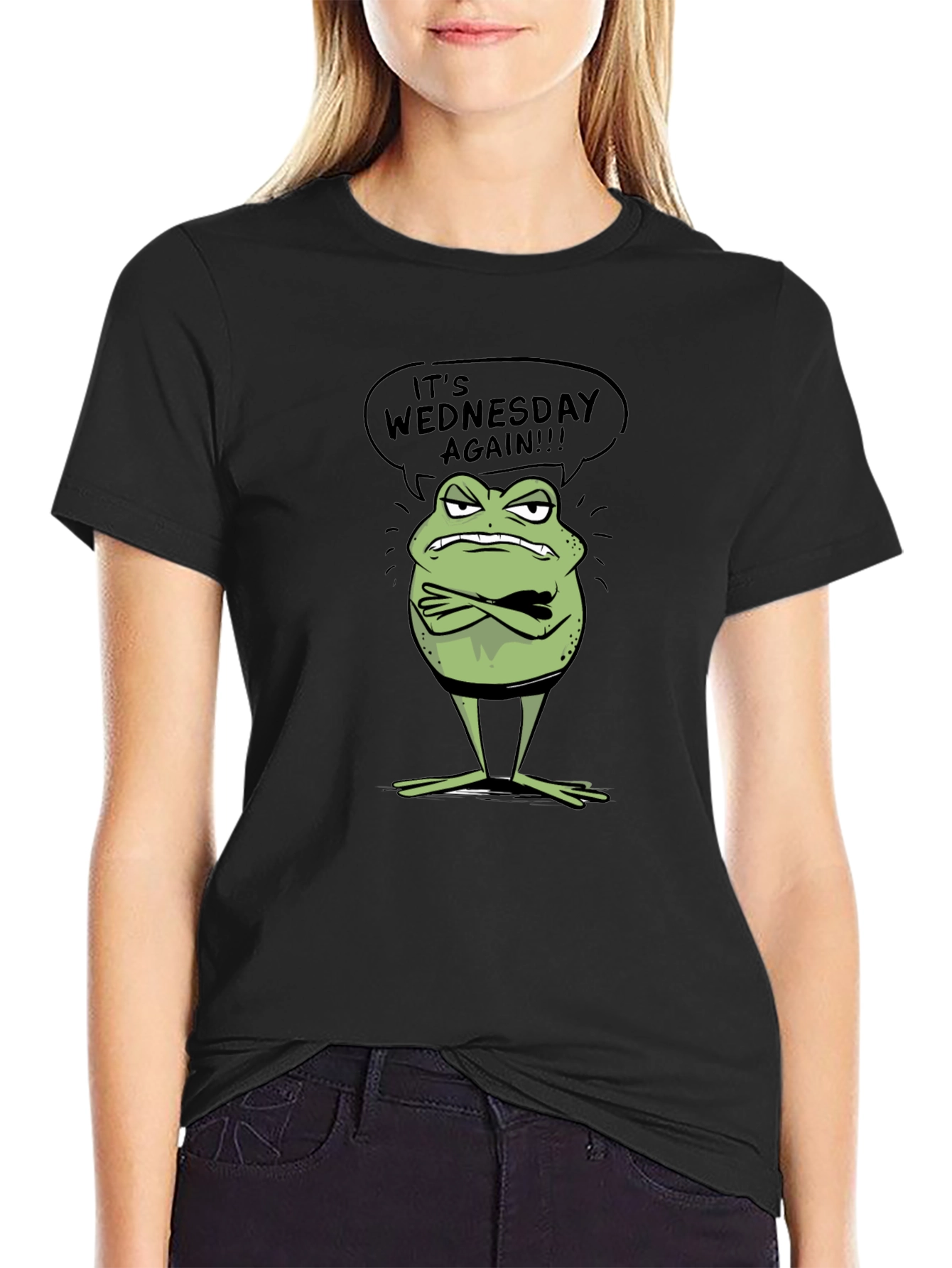 Its Wednesday Again Funny Frog Graphic Tee