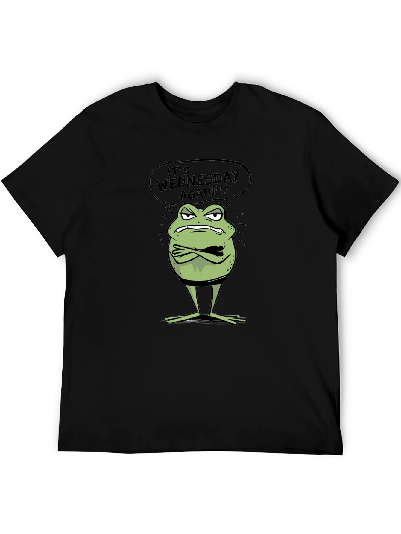 Its Wednesday Again Funny Frog Graphic Tee