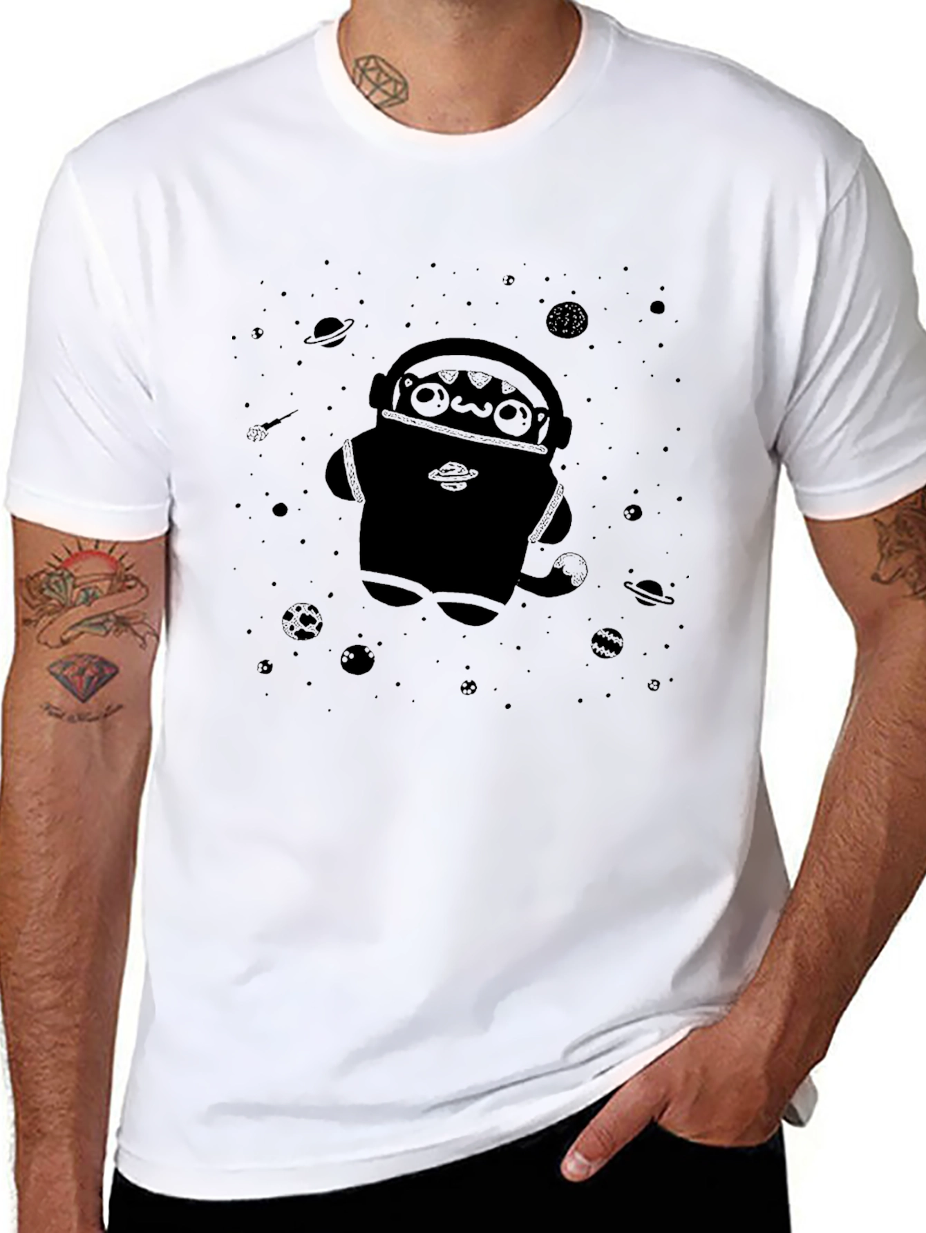Astronaut Cat Space T-Shirt