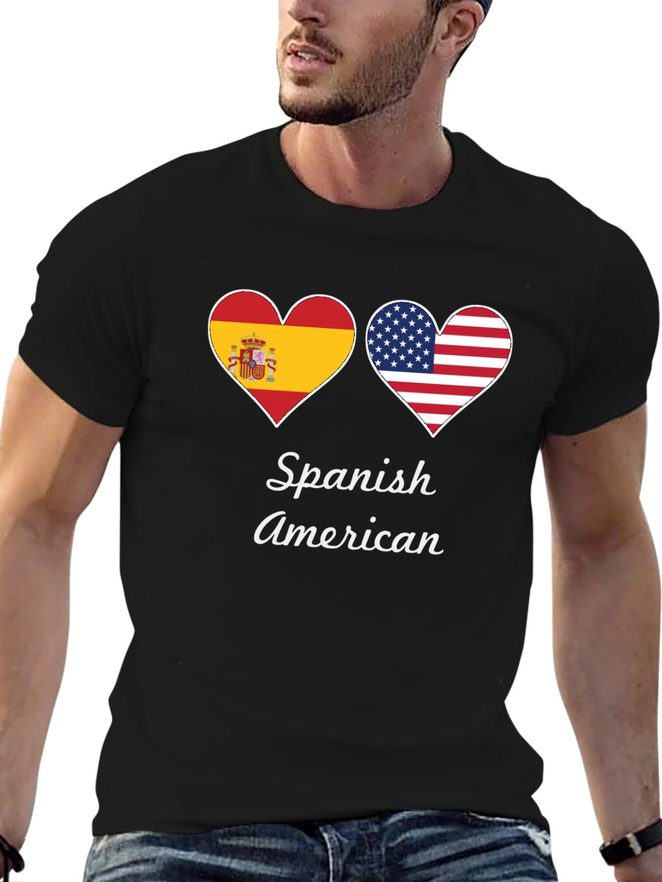 Spanish American Flag Heart T-Shirt