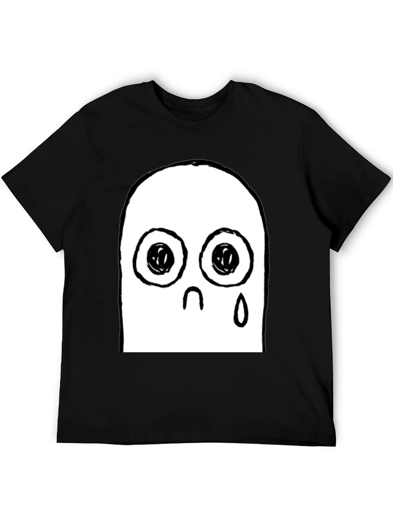 Sad Ghost Graphic Black T-Shirt