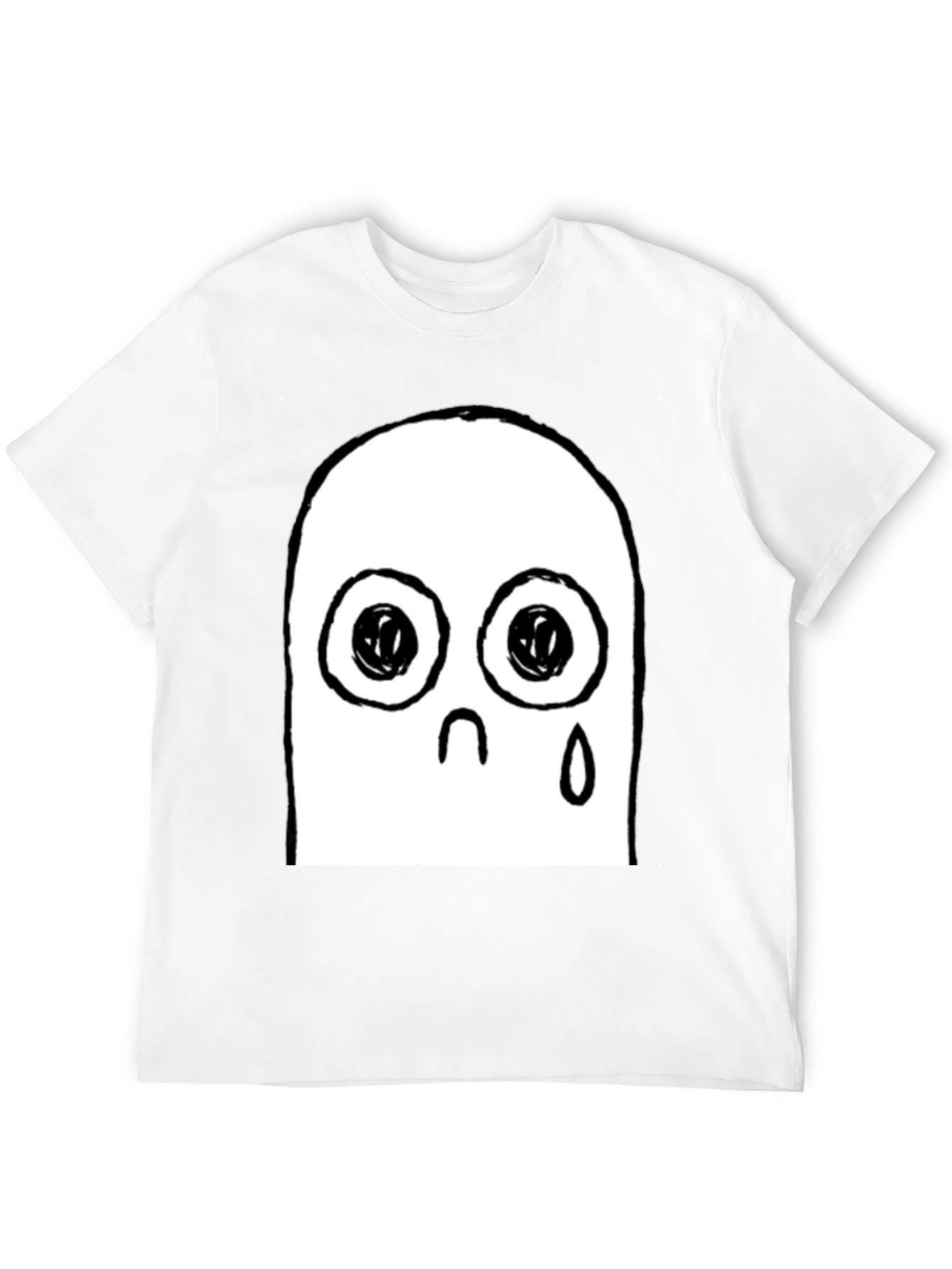 Sad Ghost Graphic Black T-Shirt
