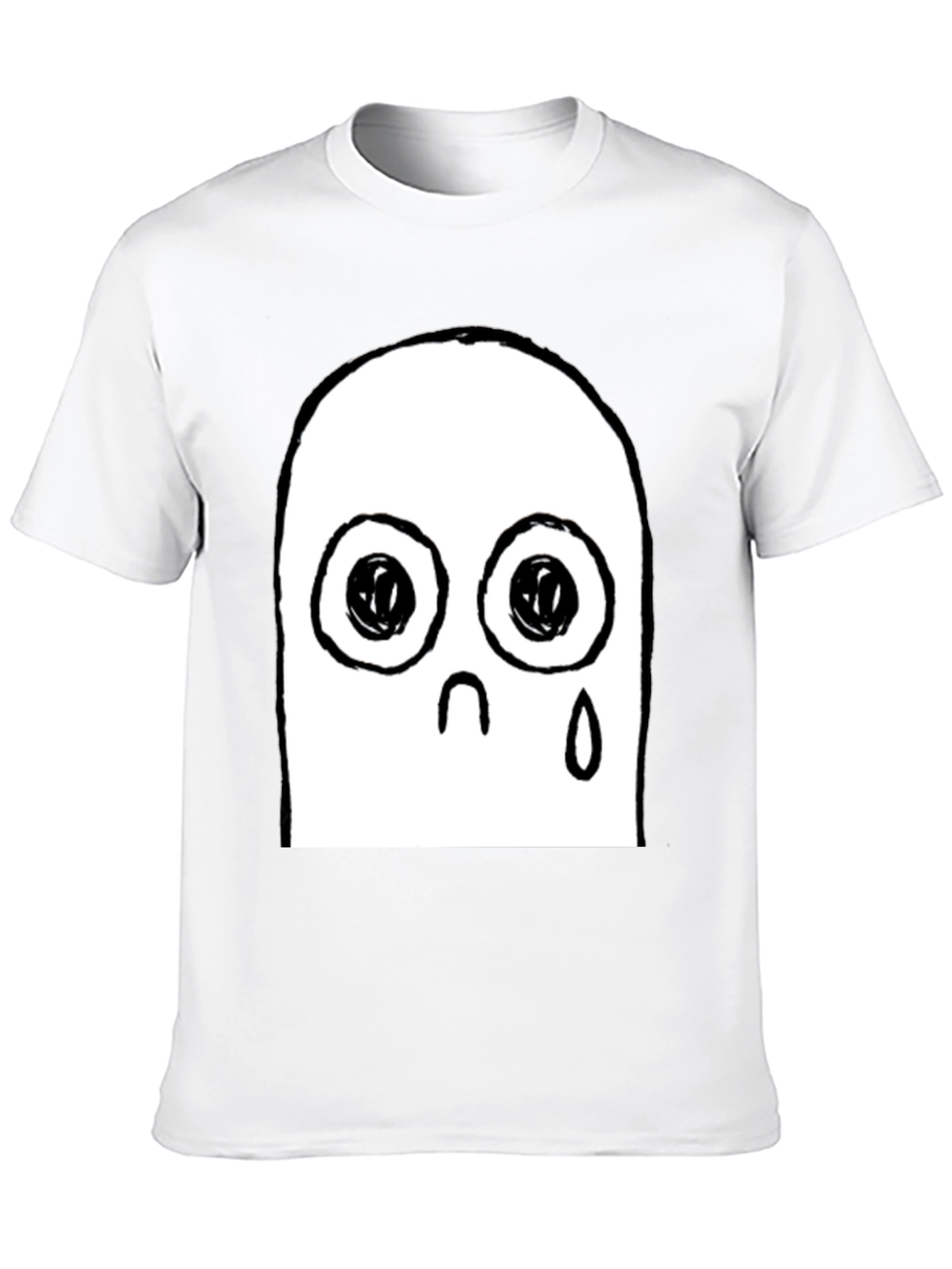 Sad Ghost Graphic Black T-Shirt