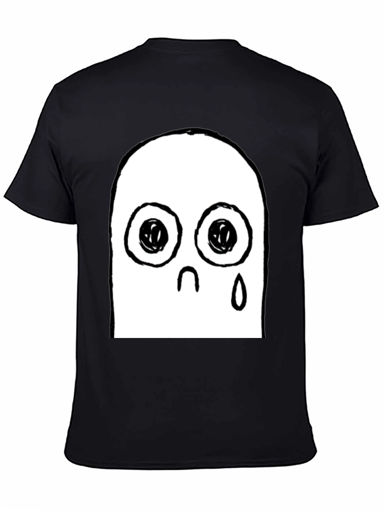 Sad Ghost Graphic Black T-Shirt