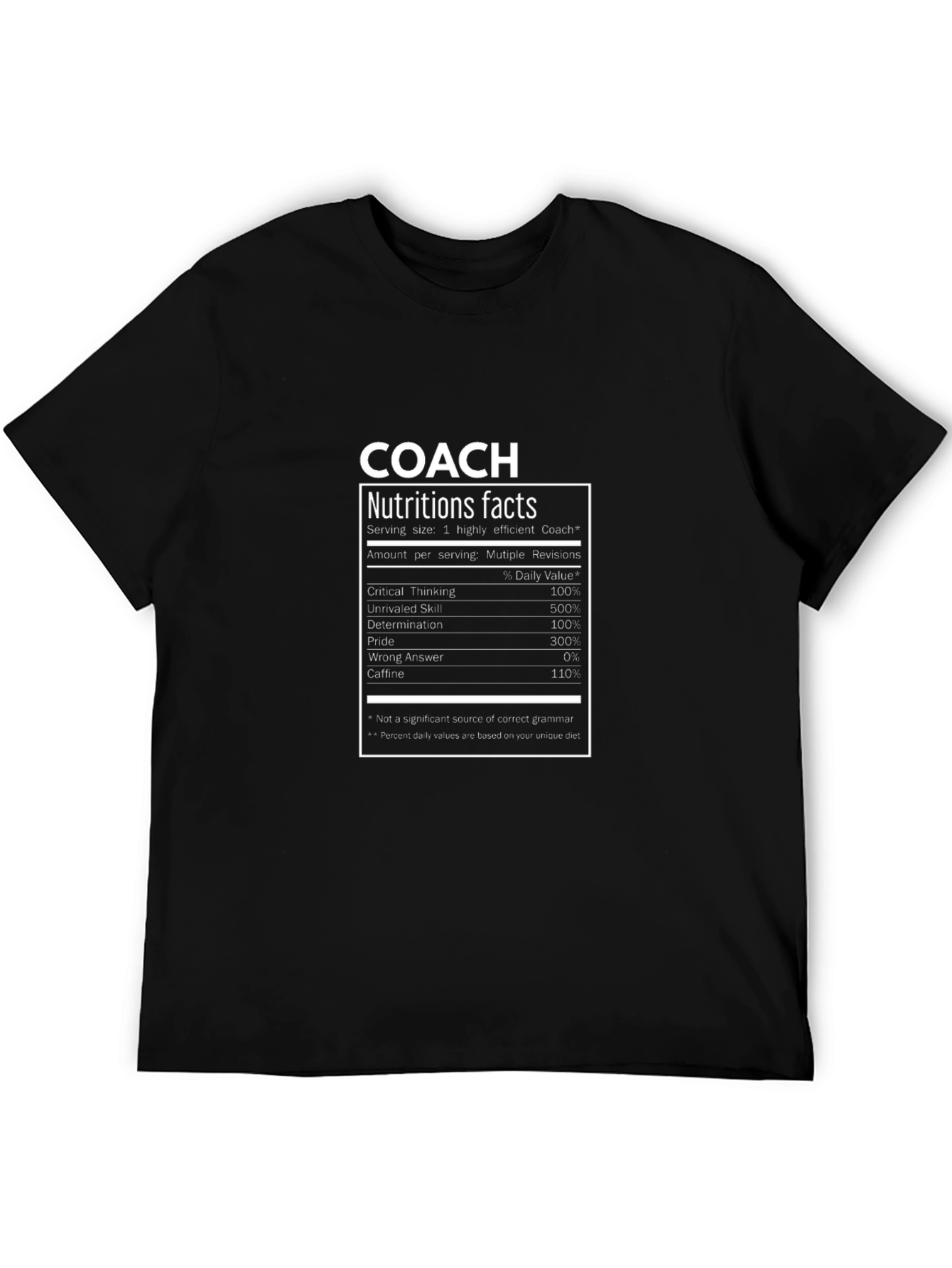 Coach Nutrition Facts Black T-Shirt