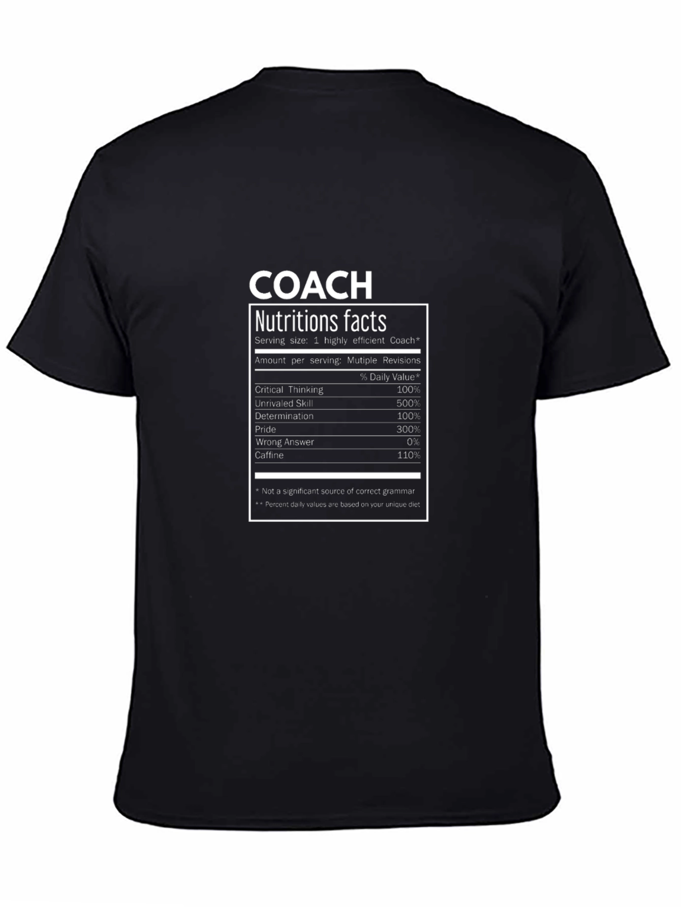Coach Nutrition Facts Black T-Shirt
