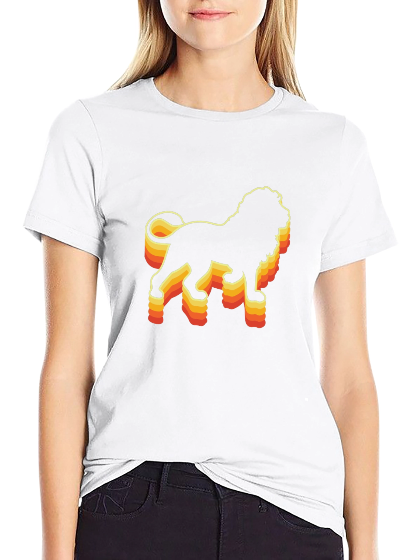 Retro Lion Graphic Tee - Black