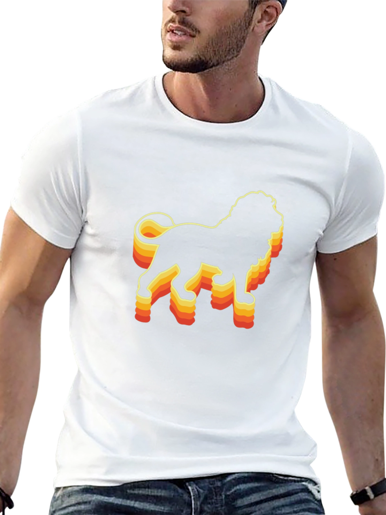 Retro Lion Graphic Tee - Black