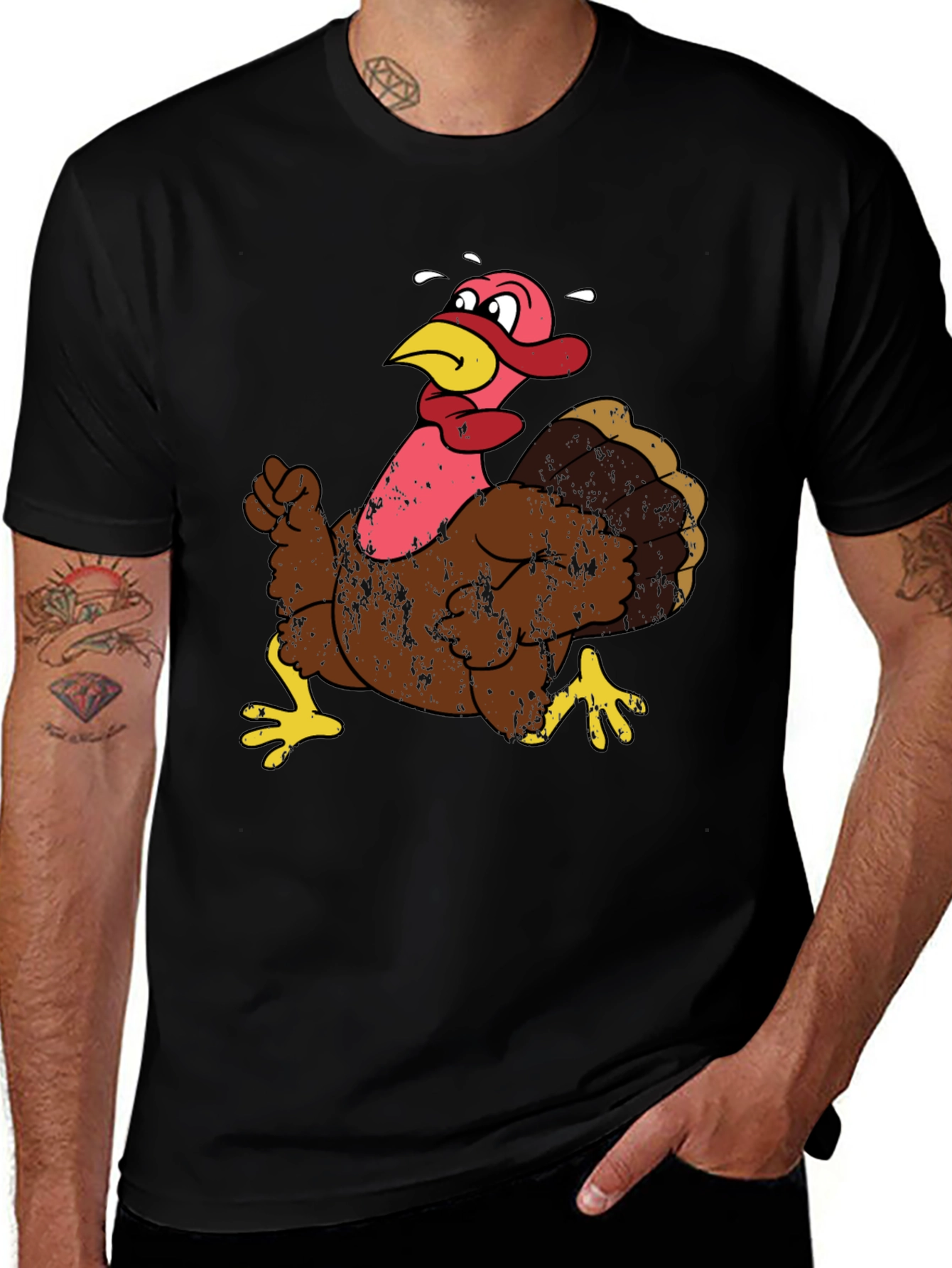 Funny Turkey Graphic T-Shirt - Thanksgiving Tee