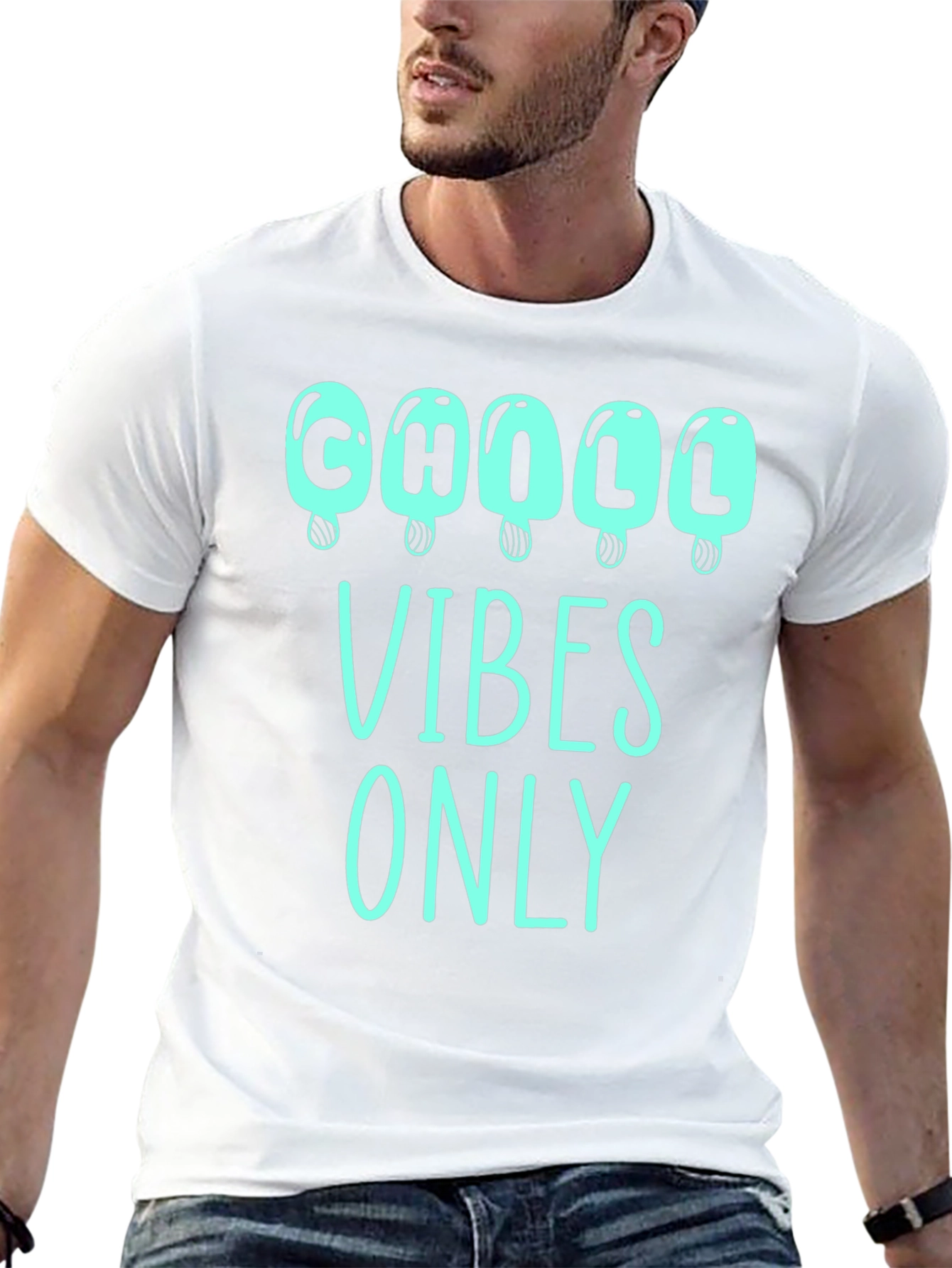 Chill Vibes Only Graphic Tee - Ice Cream Design
