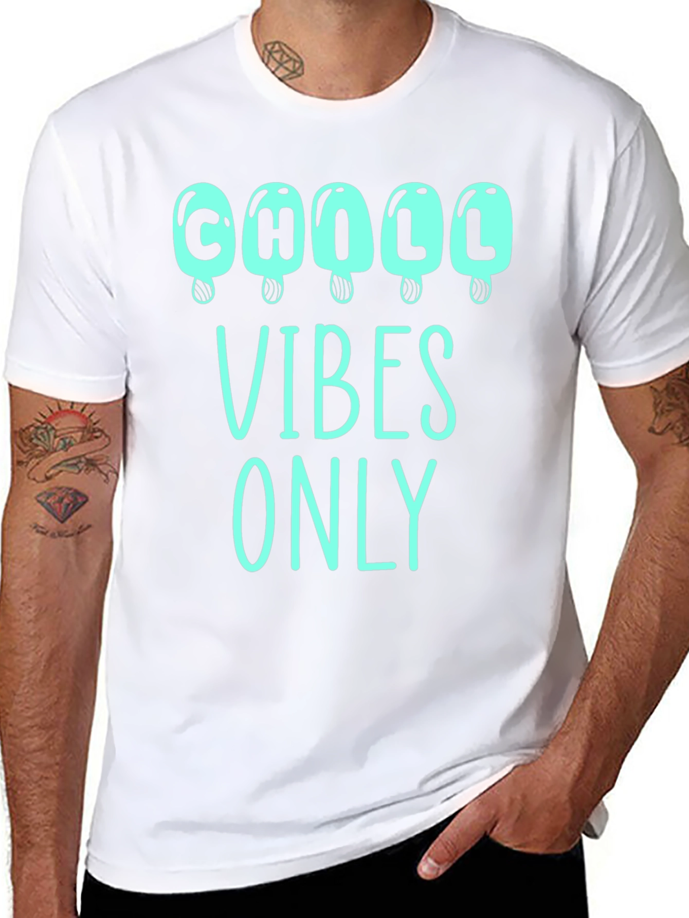 Chill Vibes Only Graphic Tee - Ice Cream Design