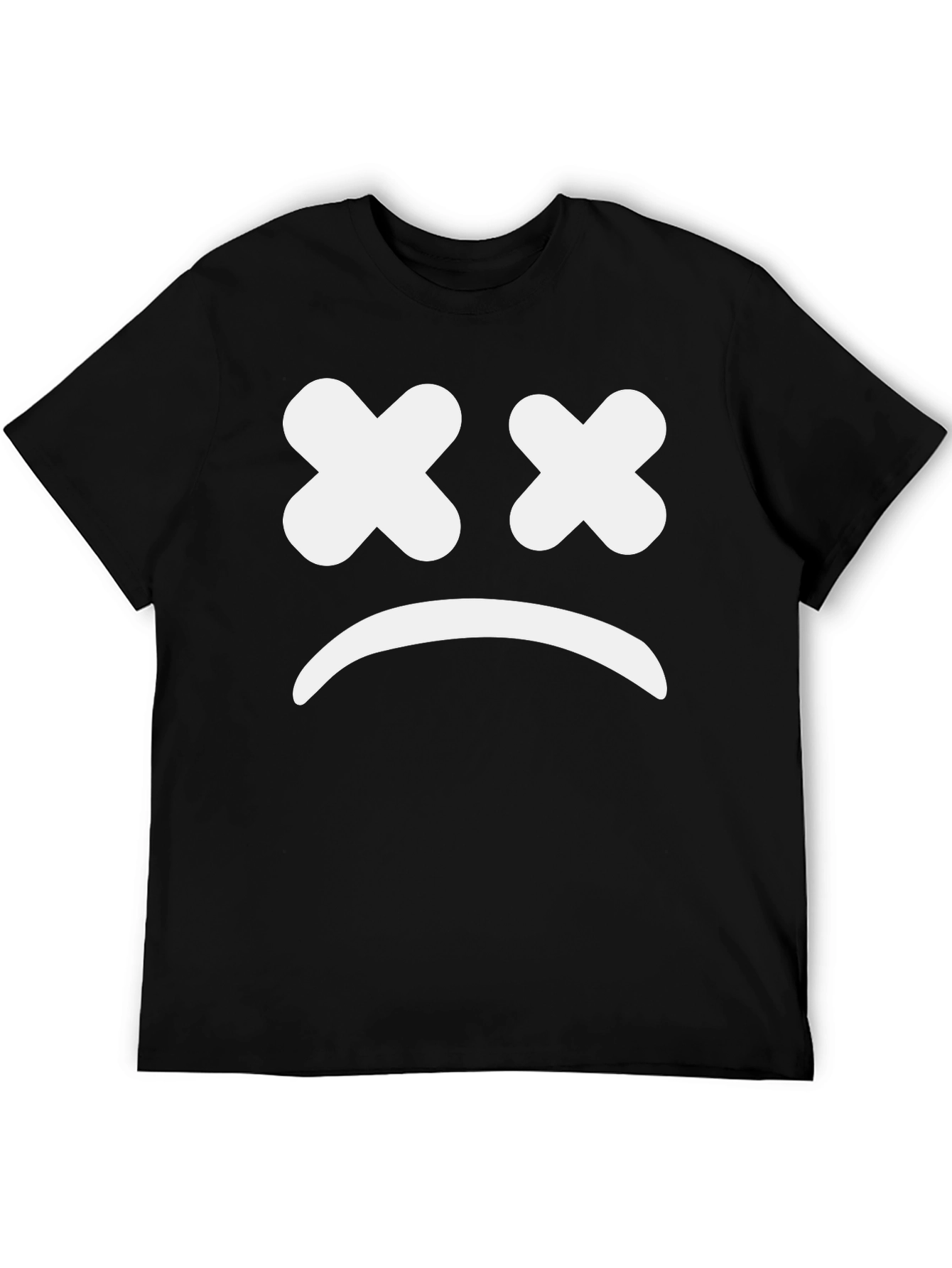 Sad Face Graphic Tee - Unisex Black T-Shirt