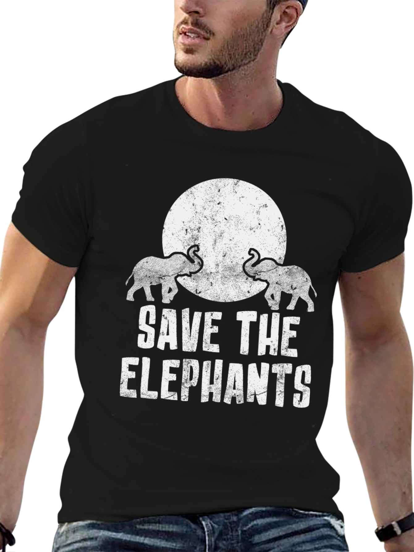 Save the Elephants Graphic Tee - Black