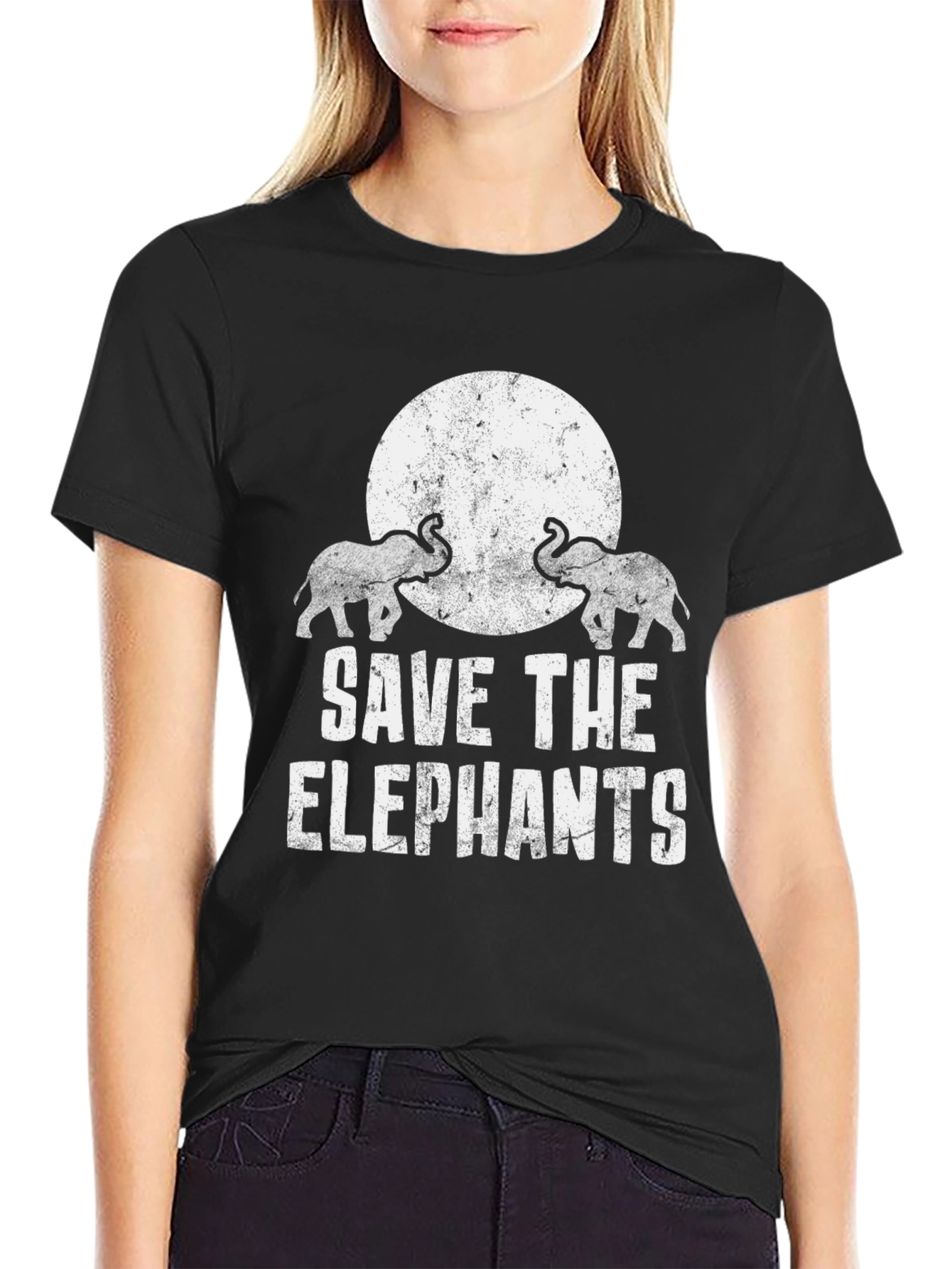 Save the Elephants Graphic Tee - Black