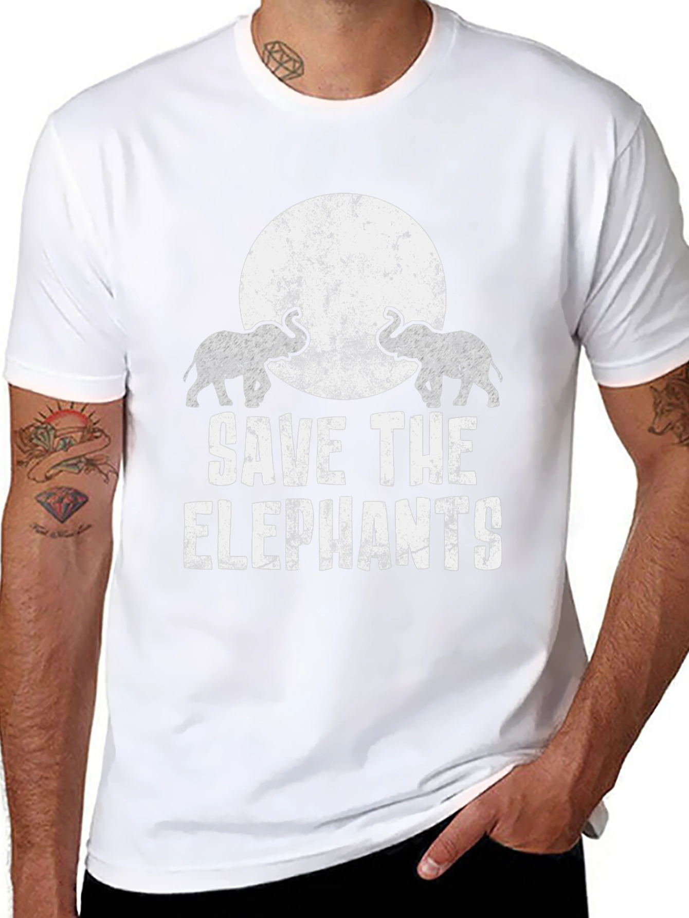Save the Elephants Graphic Tee - Black