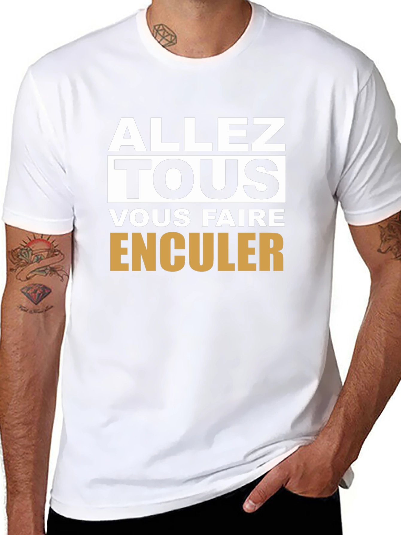 Edgy Slogan T-Shirt - Allez Tous Vous Faire Enculer