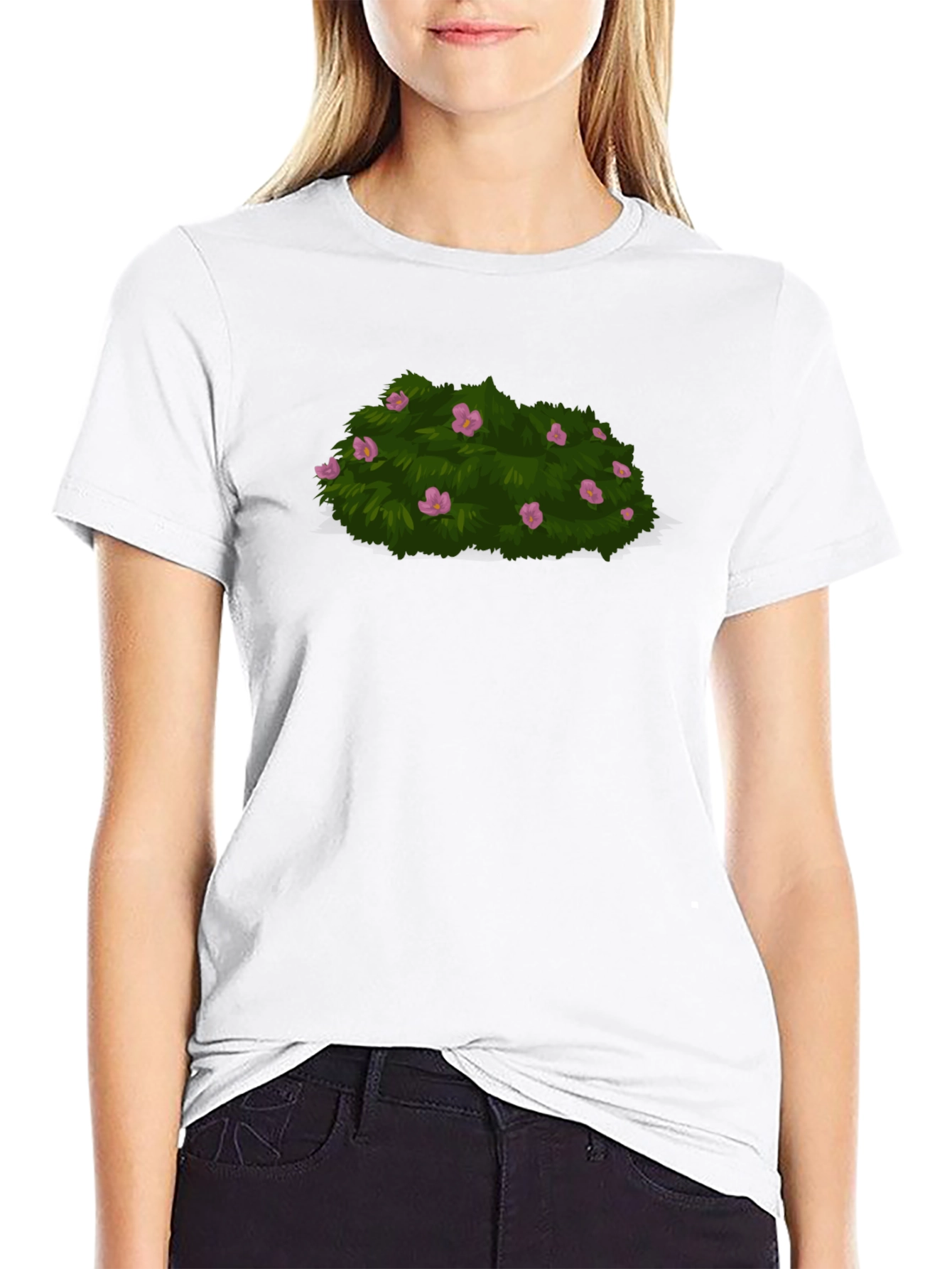 Bush With Flowers Graphic Tee - Stylish Casual Wear