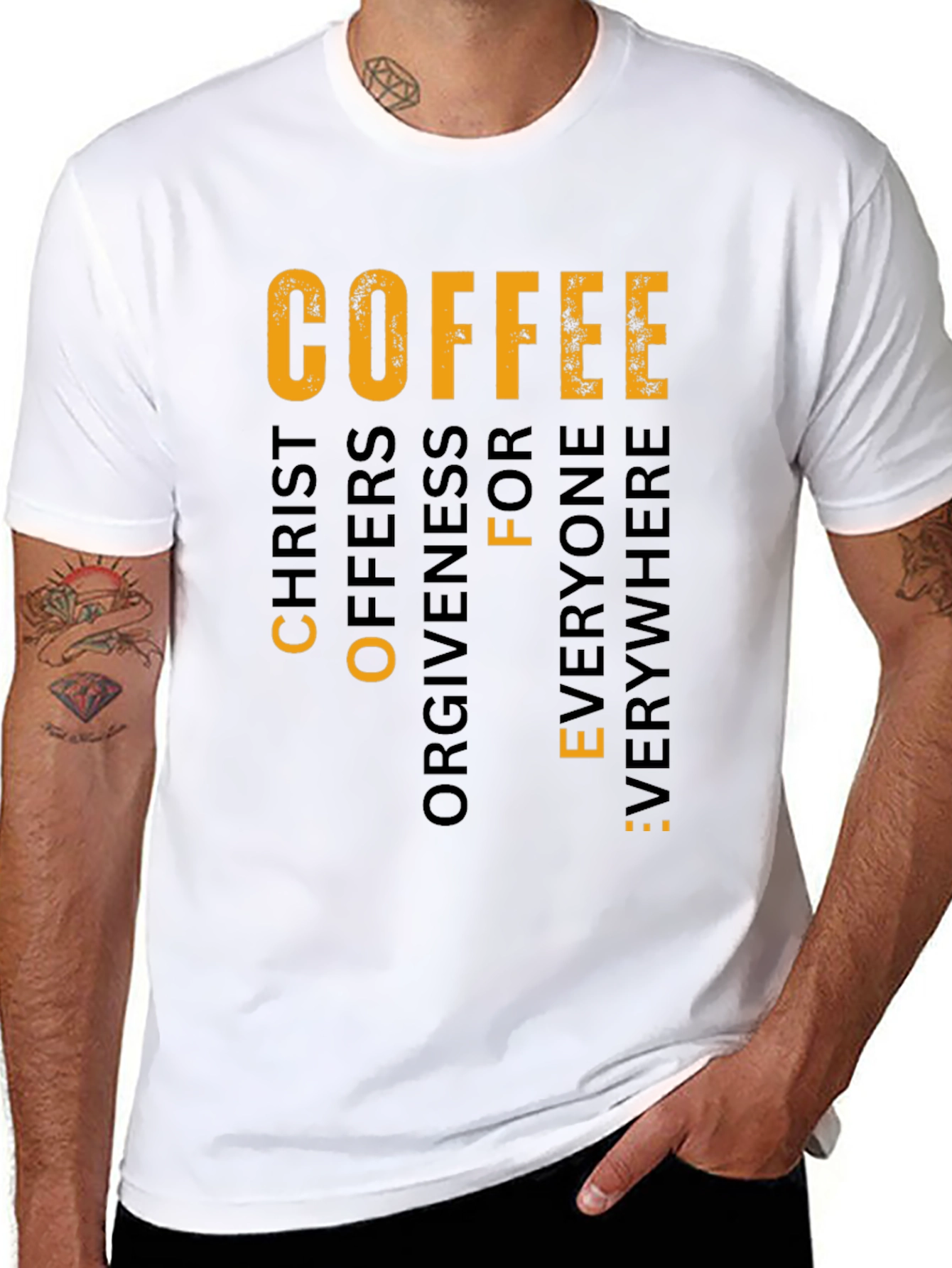 Coffee Christ Offers Forgiveness Graphic T-Shirt