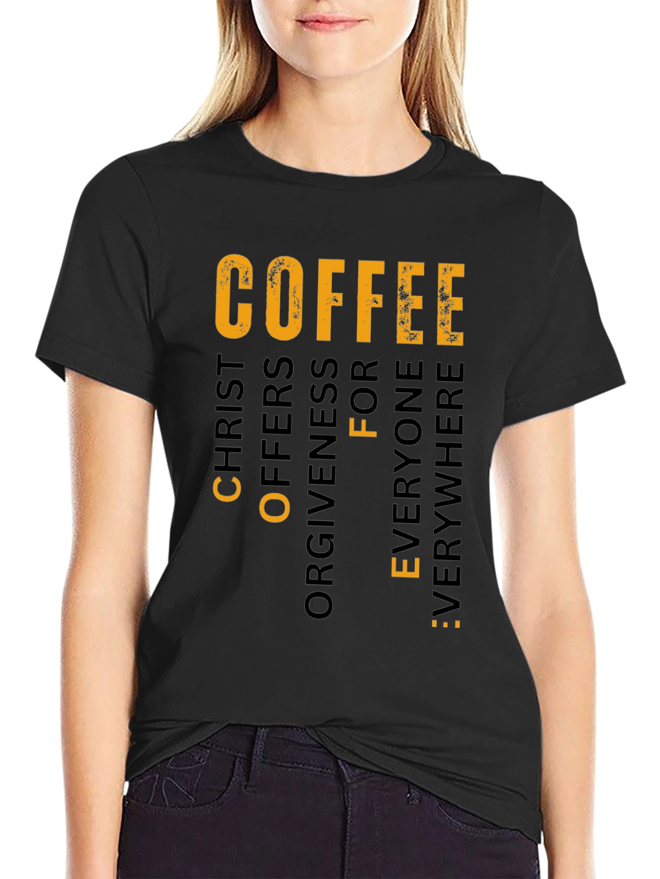 Coffee Christ Offers Forgiveness Graphic T-Shirt