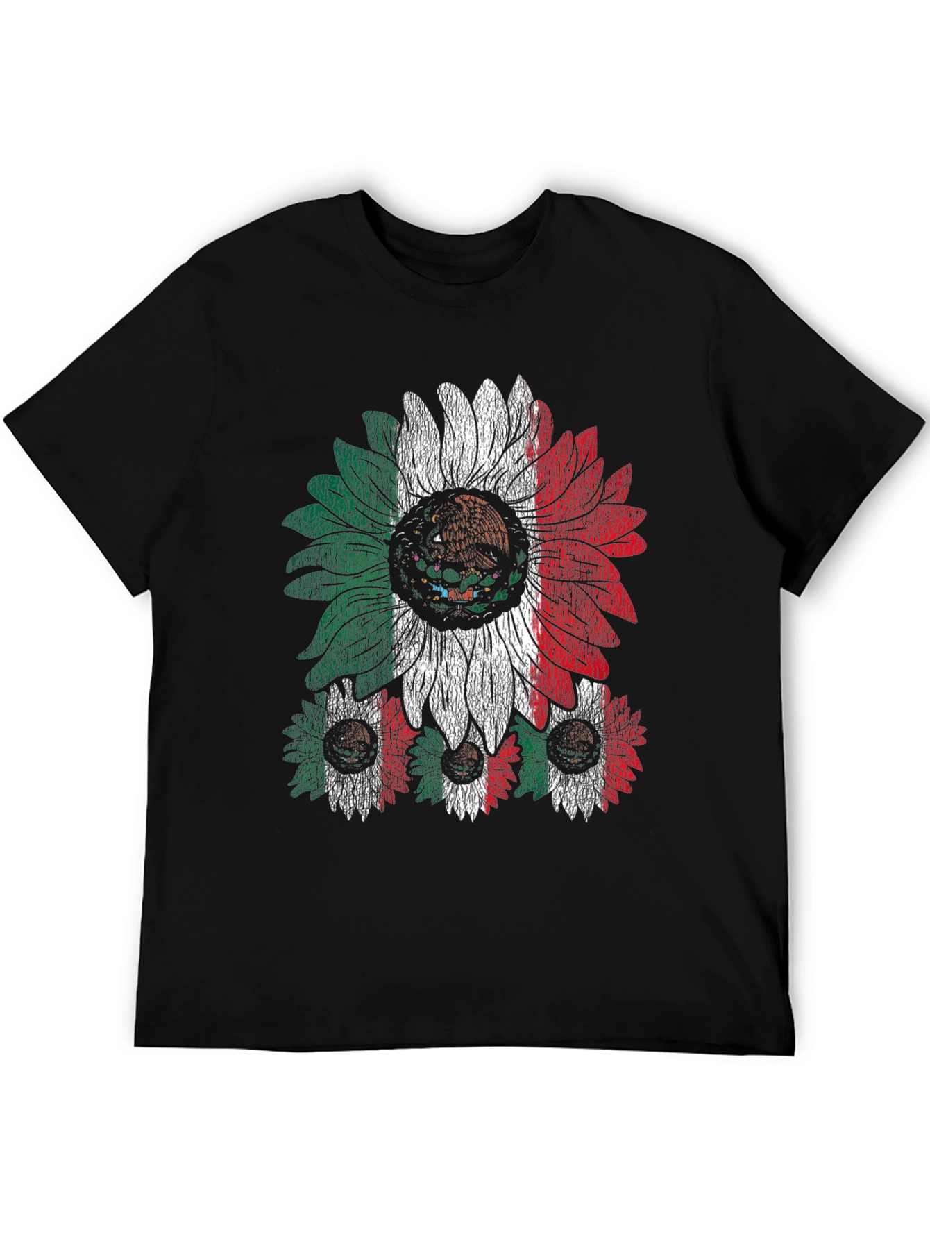 Mexican Flag Sunflower Graphic T-Shirt