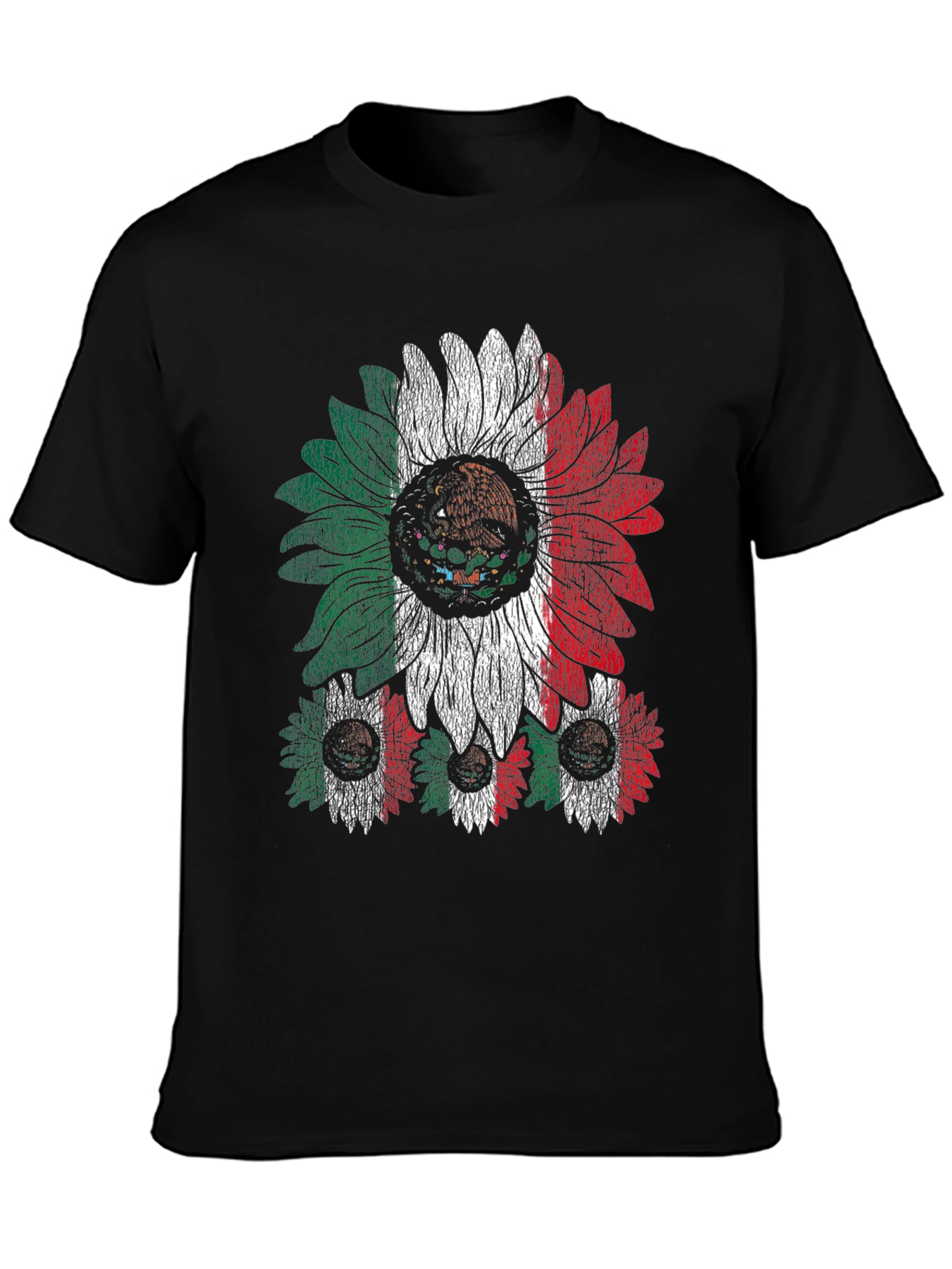 Mexican Flag Sunflower Graphic T-Shirt