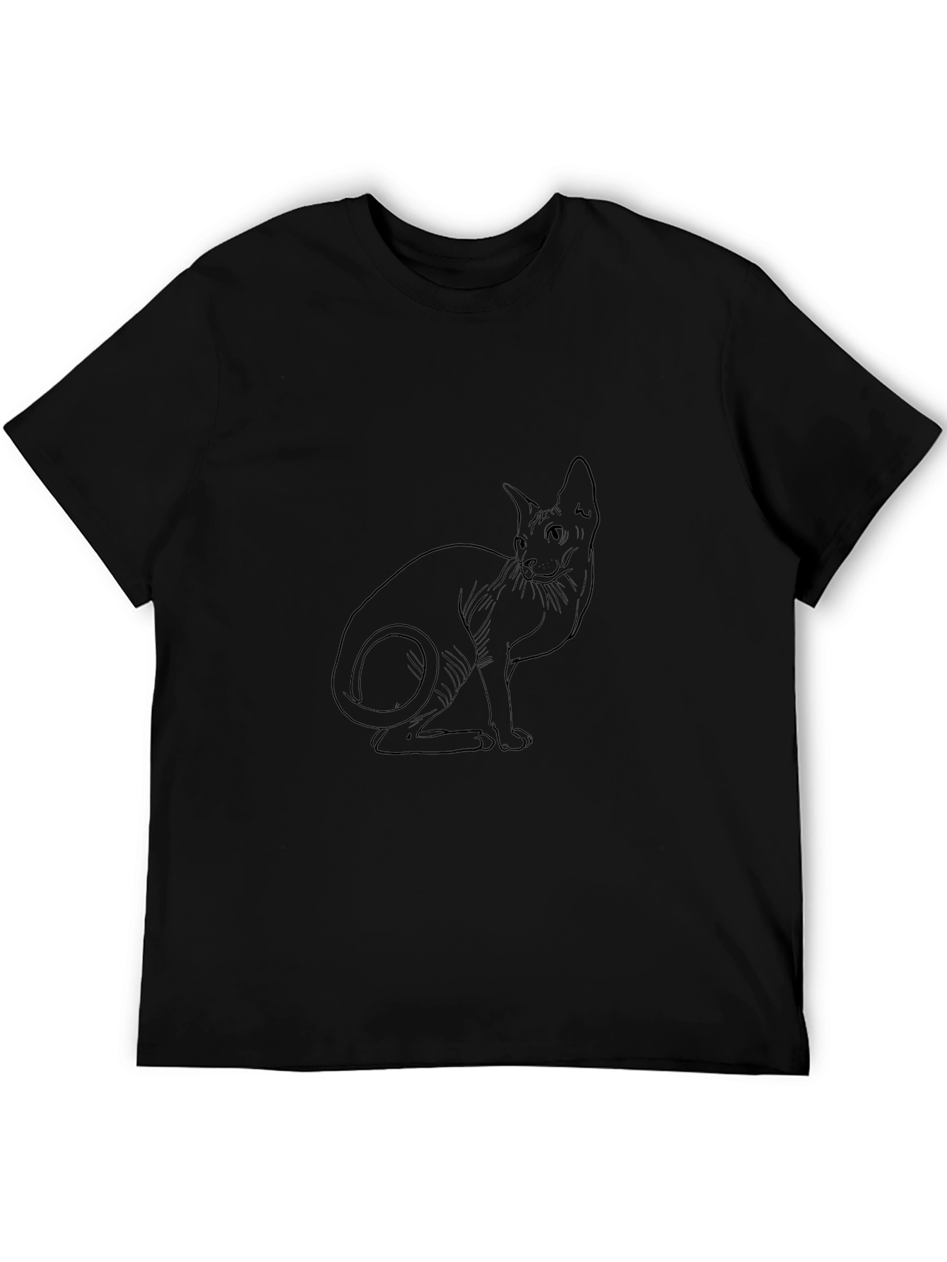 Sphynx Cat Graphic T-Shirt - Unisex Black Tee