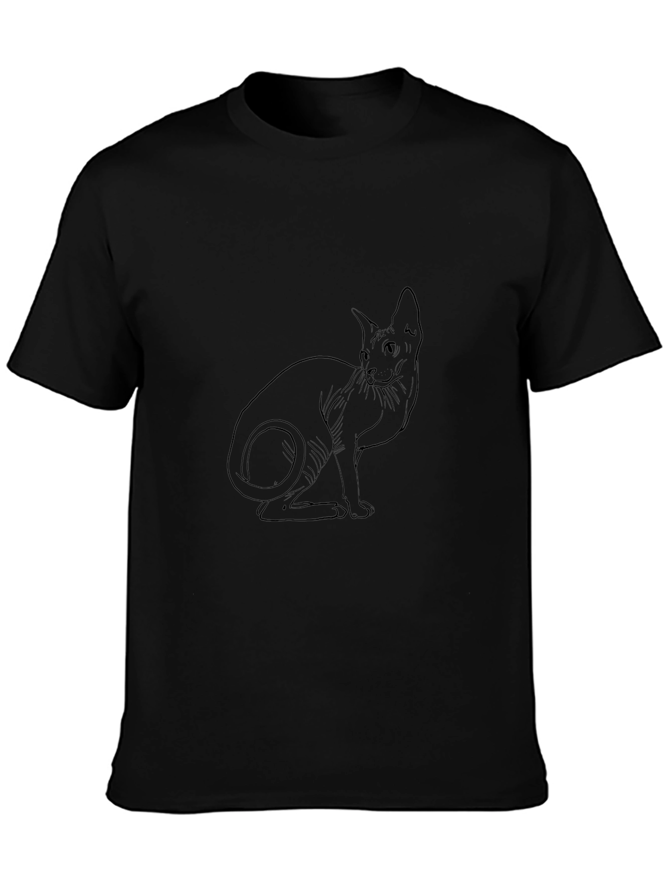 Sphynx Cat Graphic T-Shirt - Unisex Black Tee