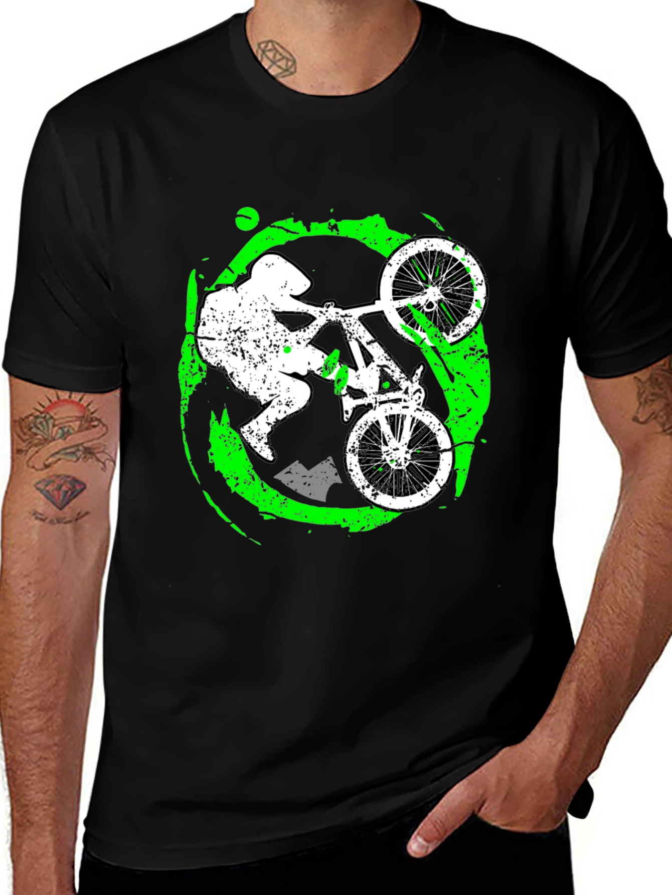 Mountain Biker Graphic T-Shirt - Black