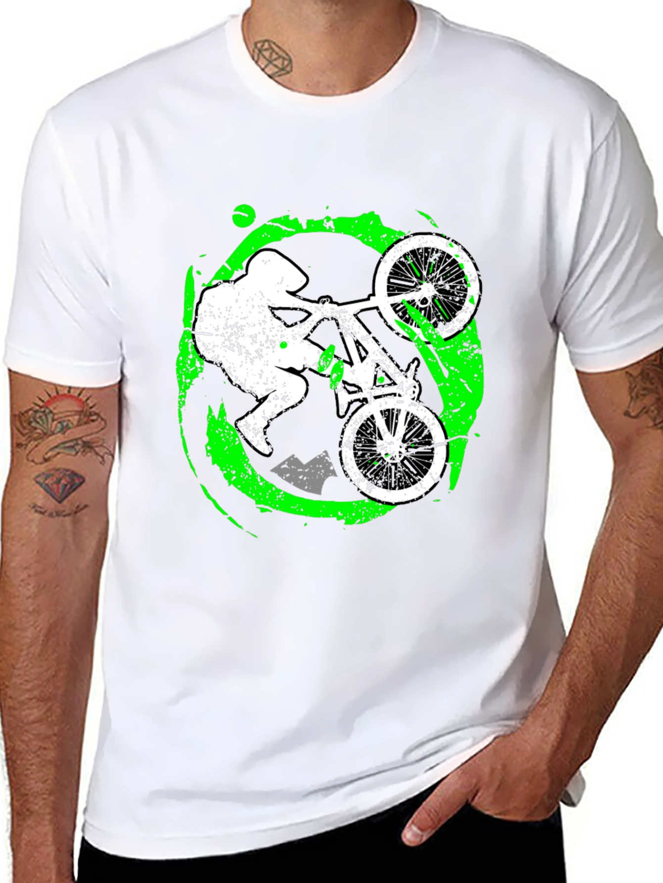 Mountain Biker Graphic T-Shirt - Black