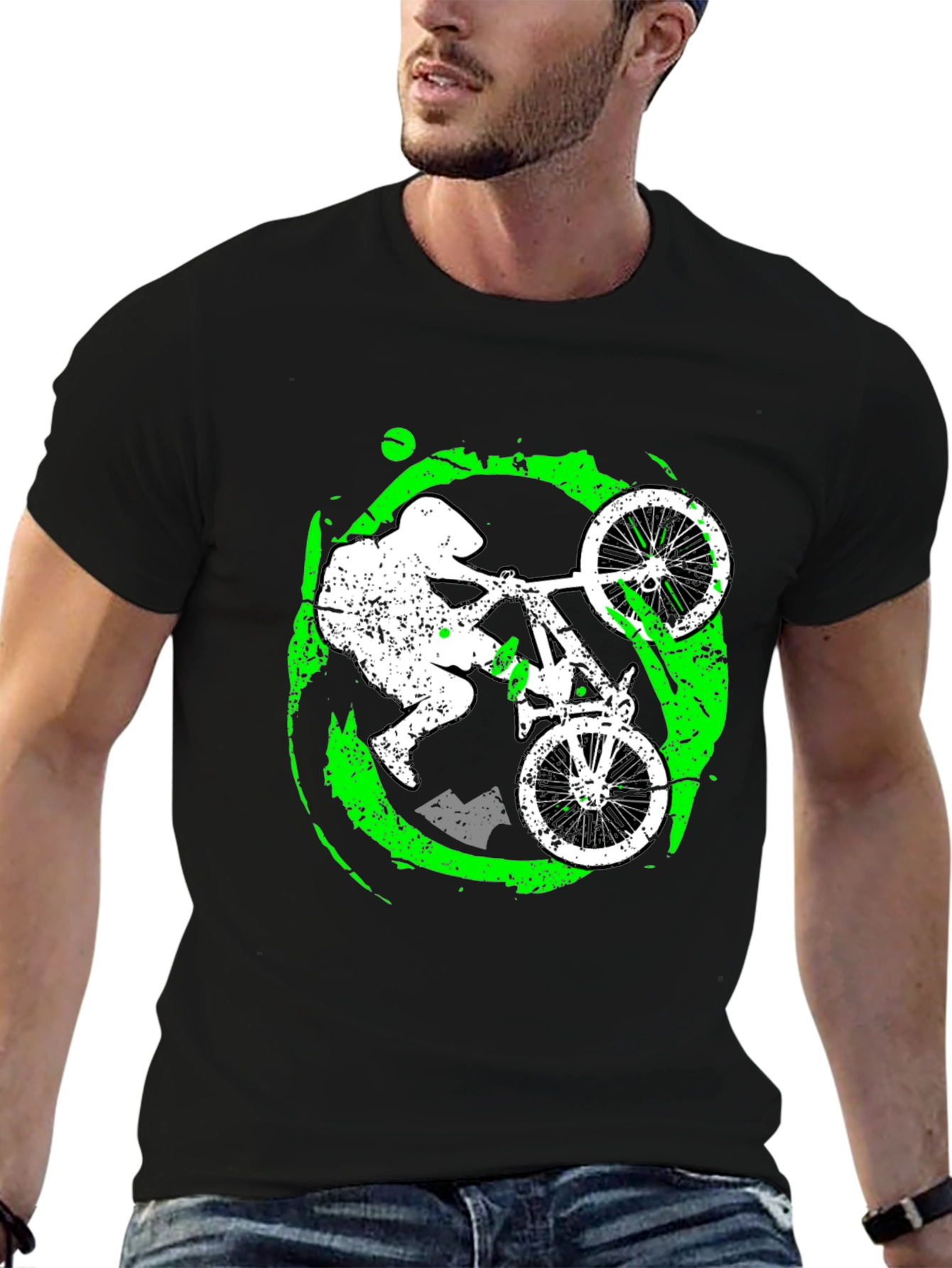Mountain Biker Graphic T-Shirt - Black