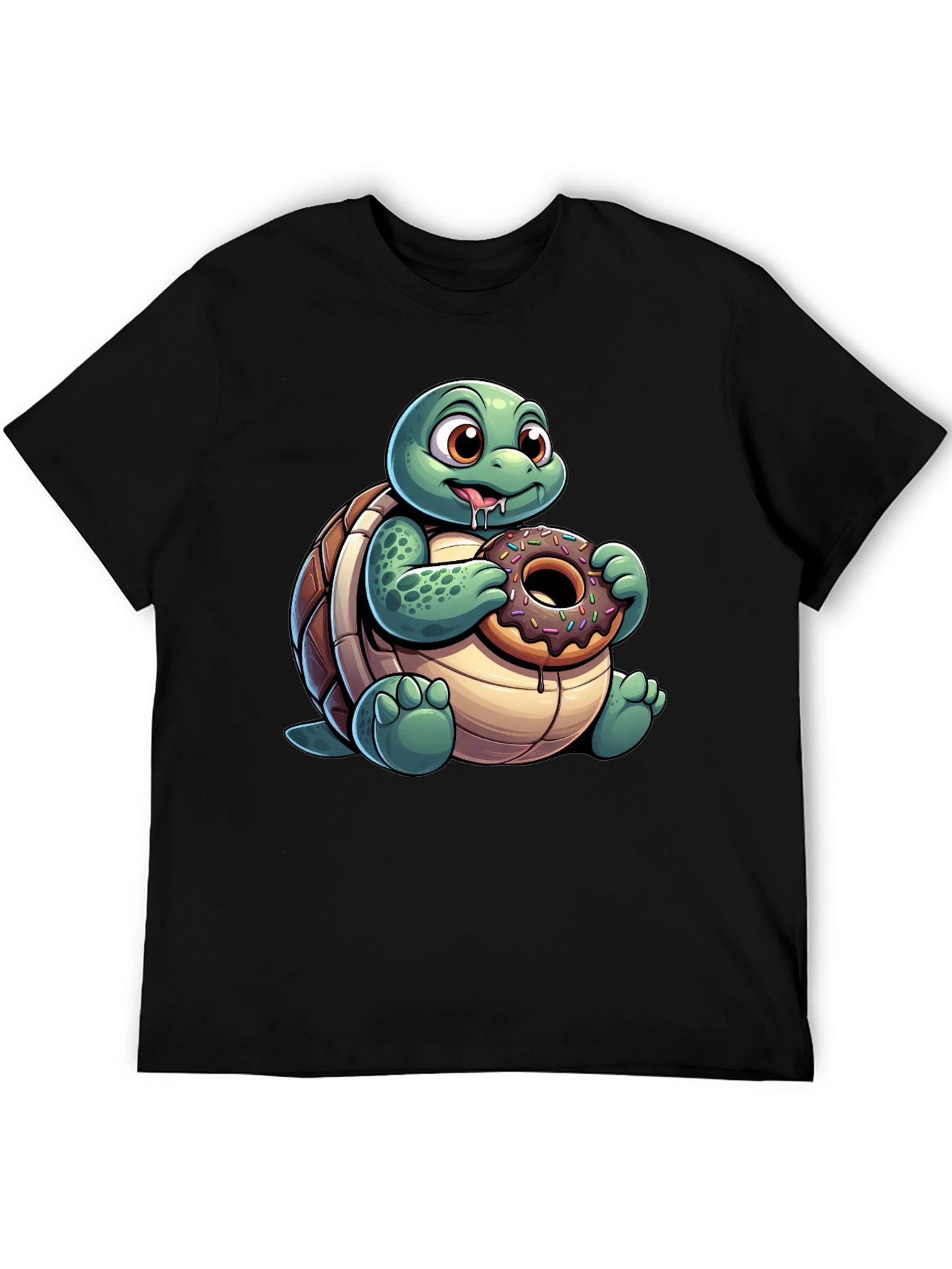 Turtle Donut Lover T-Shirt - Cute Cartoon Design