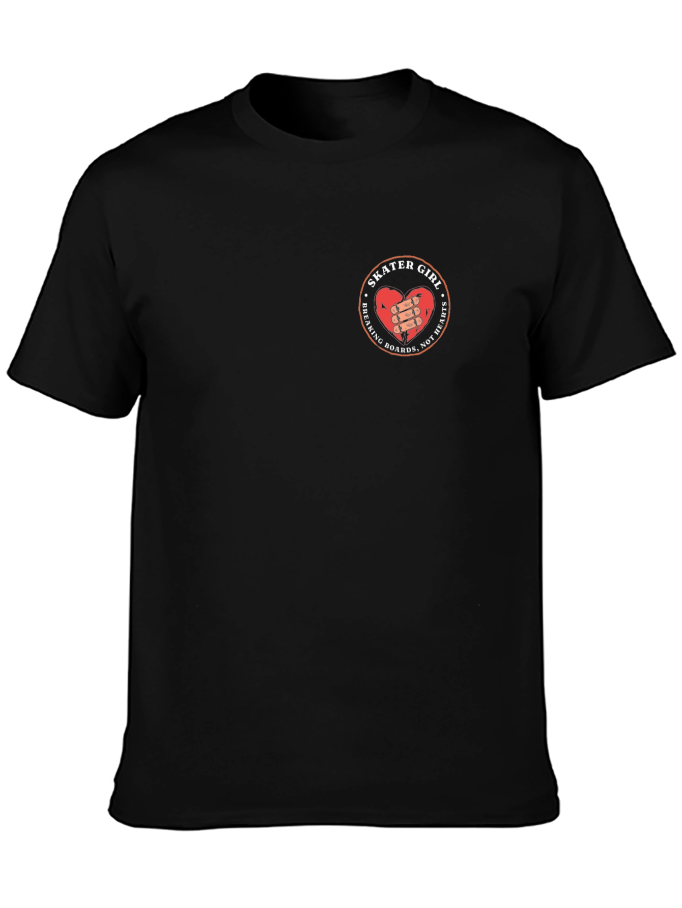 Skater Girl Graphic Tee - Breaking Boards Not Hearts