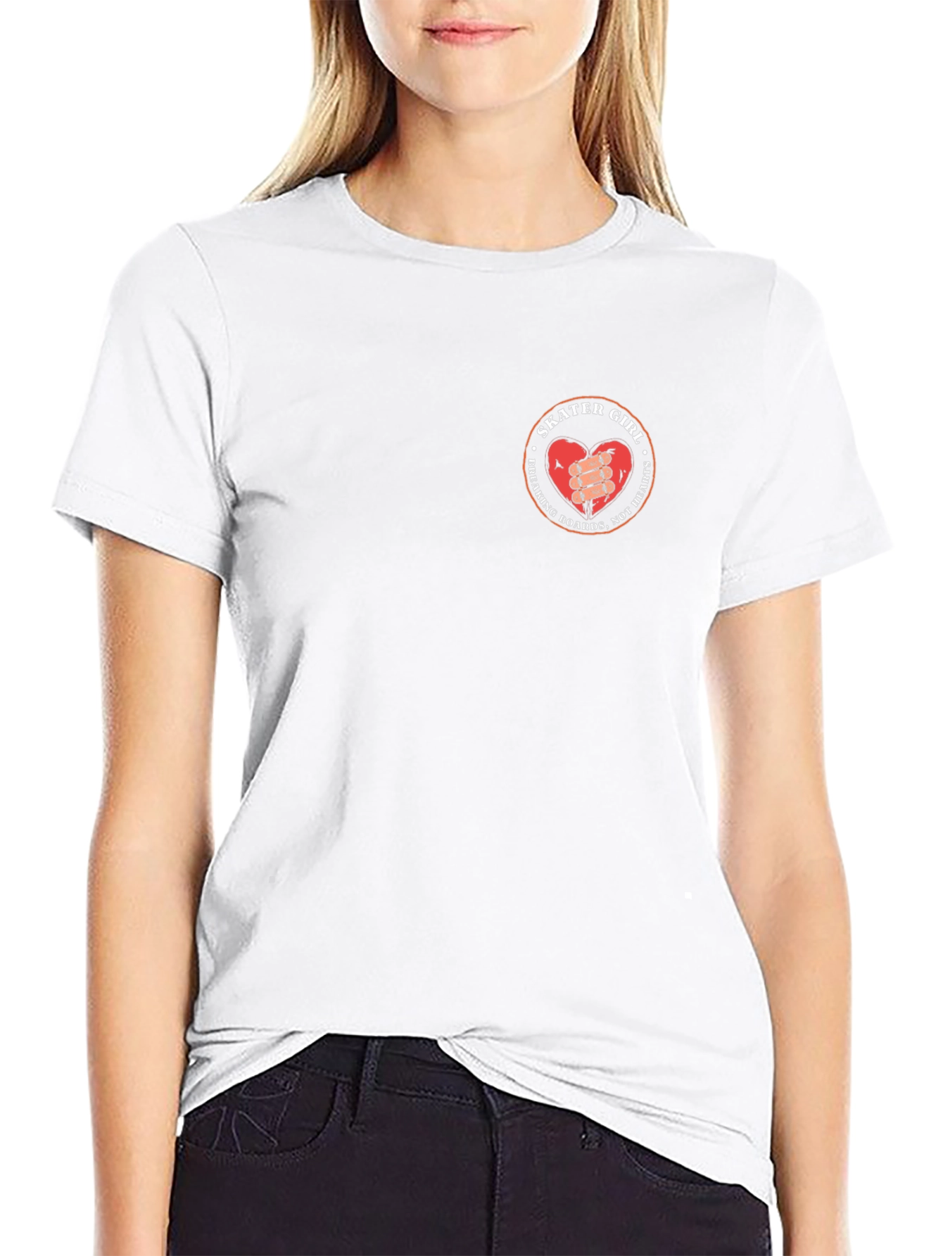 Skater Girl Graphic Tee - Breaking Boards Not Hearts