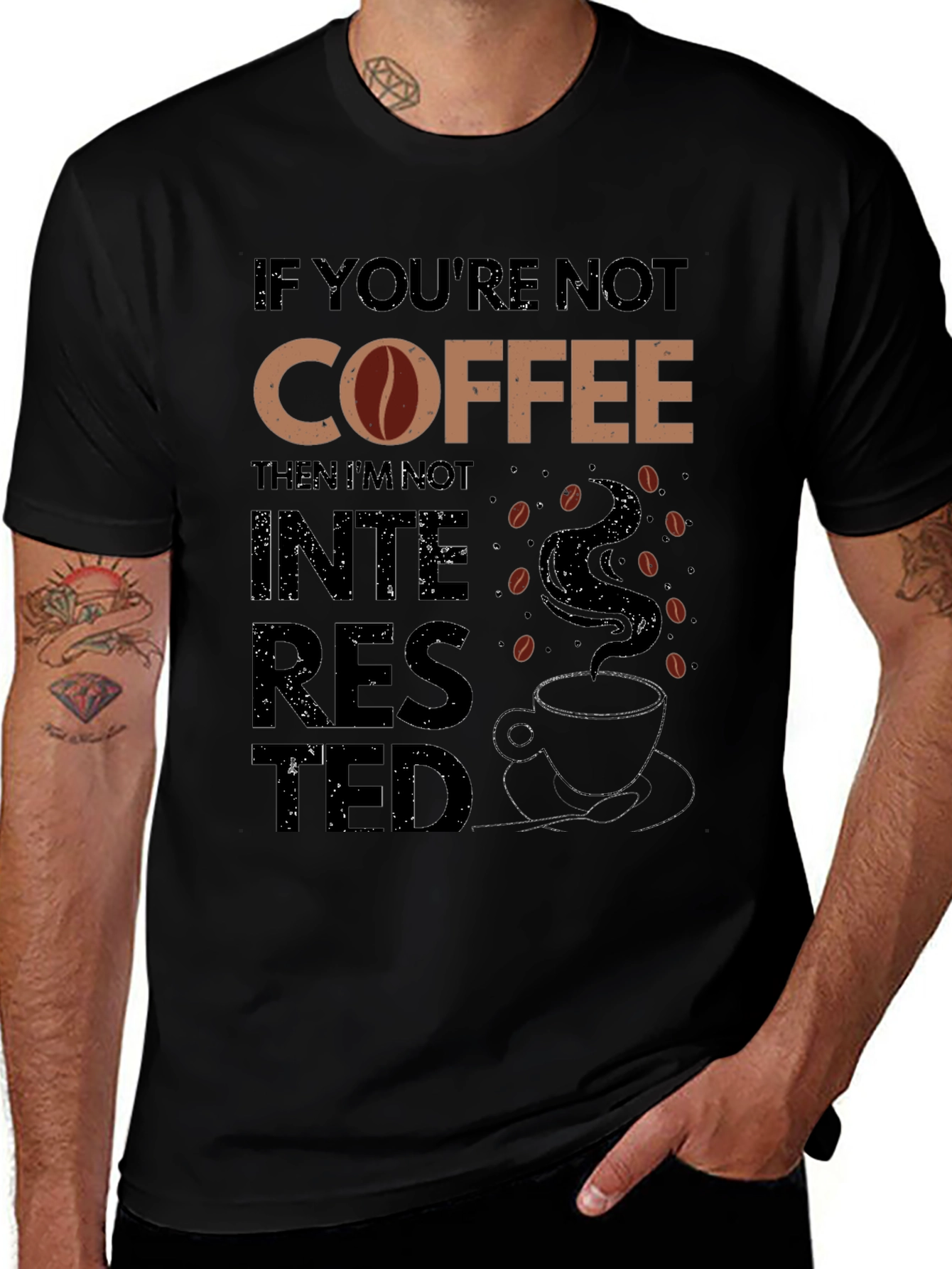 Coffee Lover Graphic Tee - Not Interested