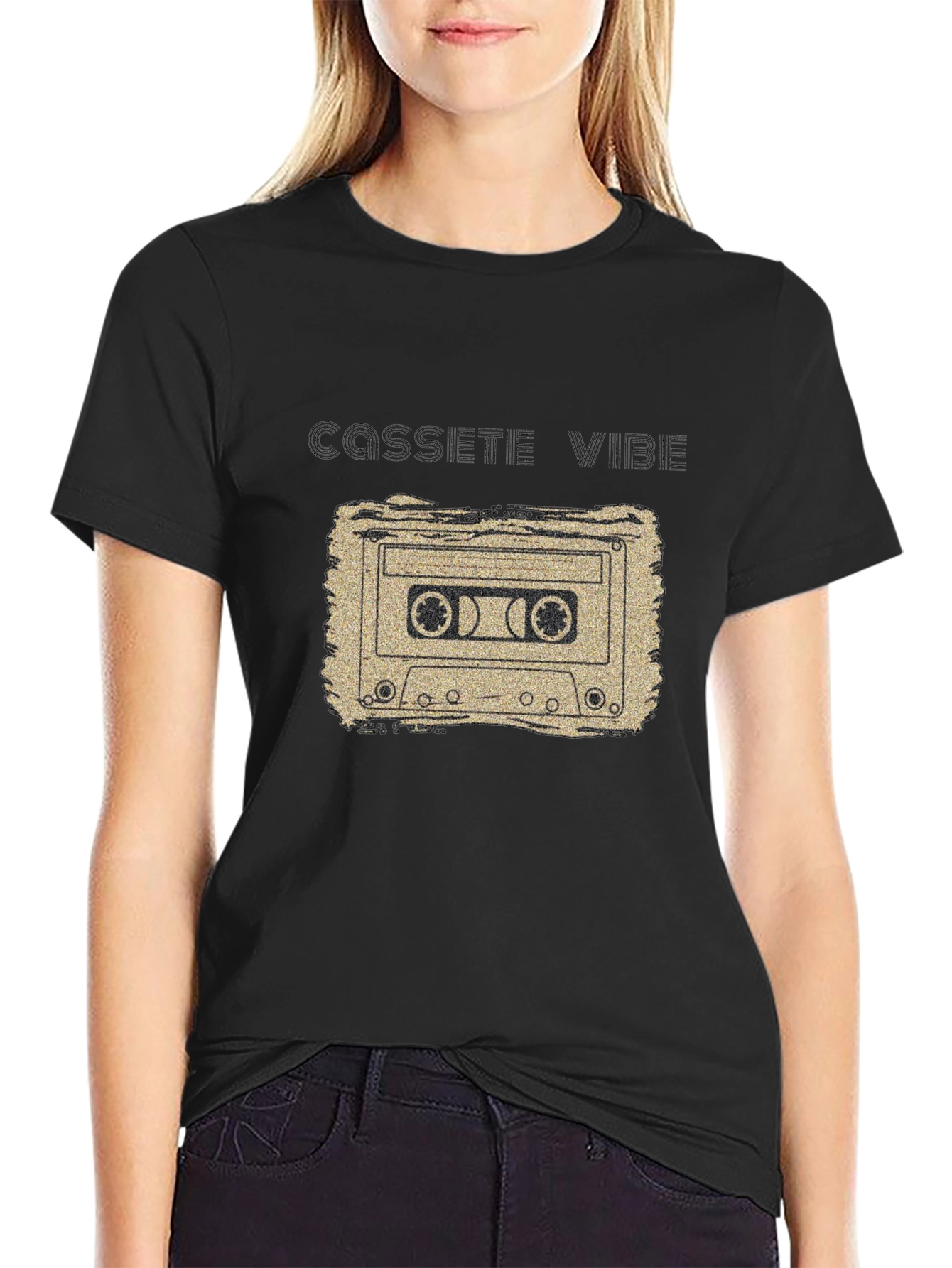 Cassette Vibe Black Graphic T-Shirt