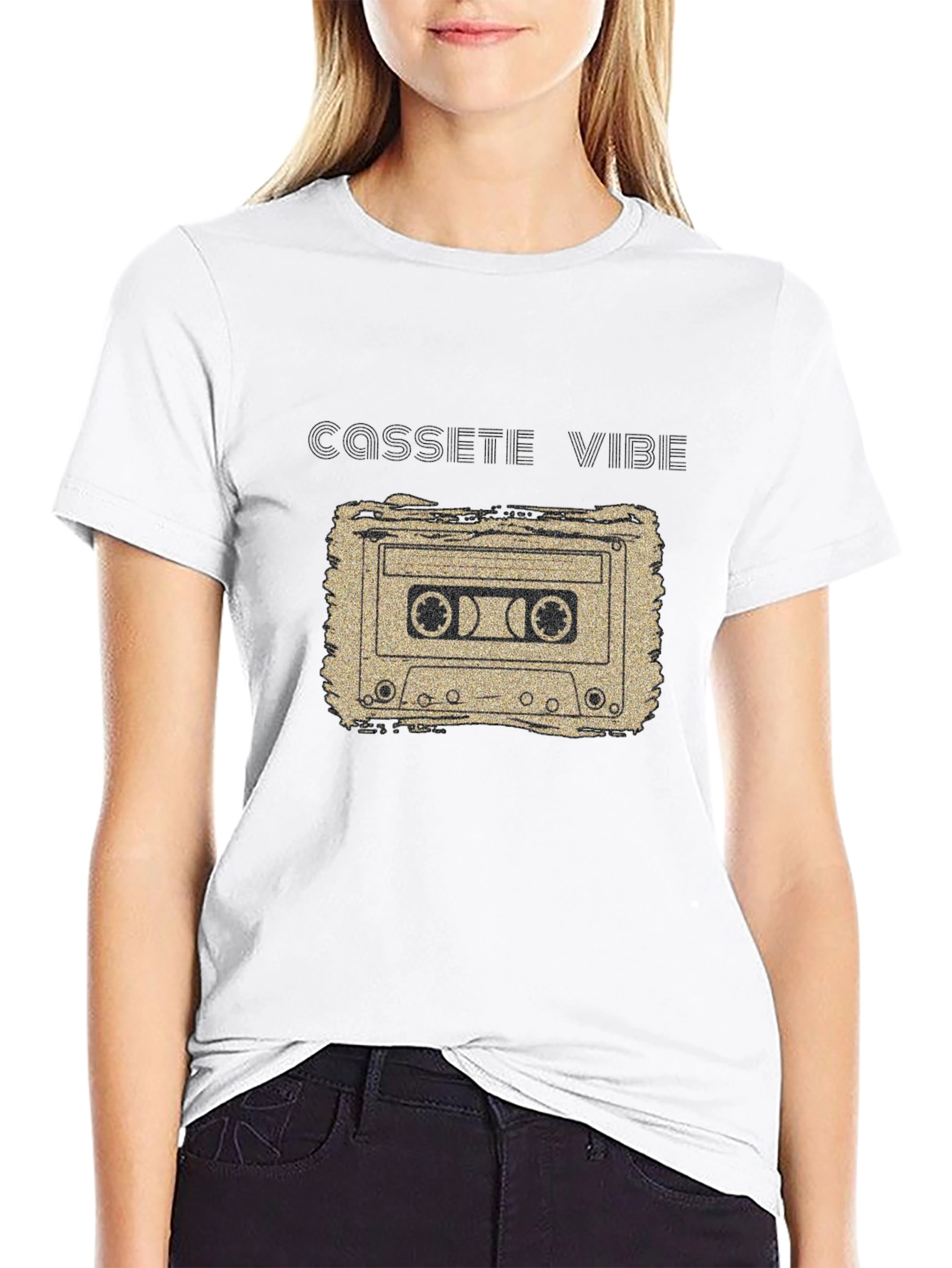 Cassette Vibe Black Graphic T-Shirt