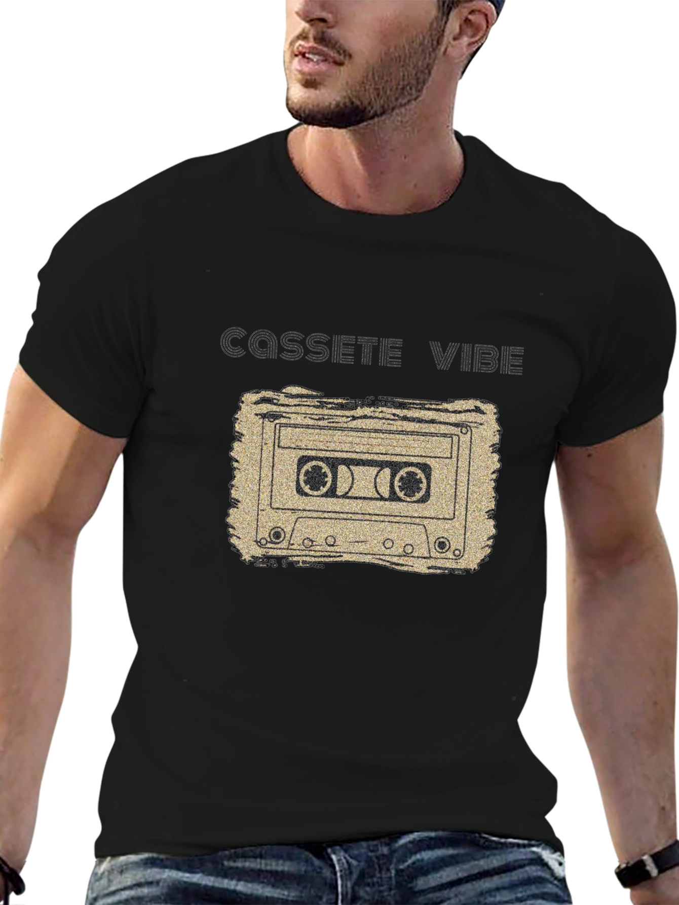 Cassette Vibe Black Graphic T-Shirt