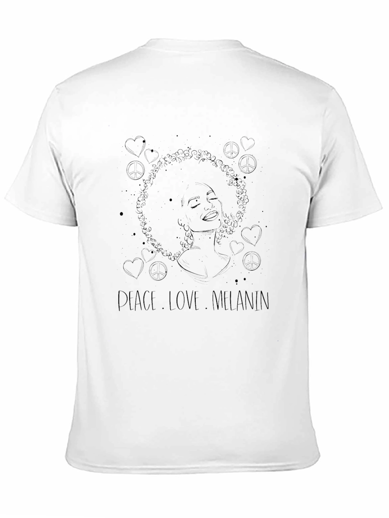 Peace Love Melanin Graphic Tee - Black