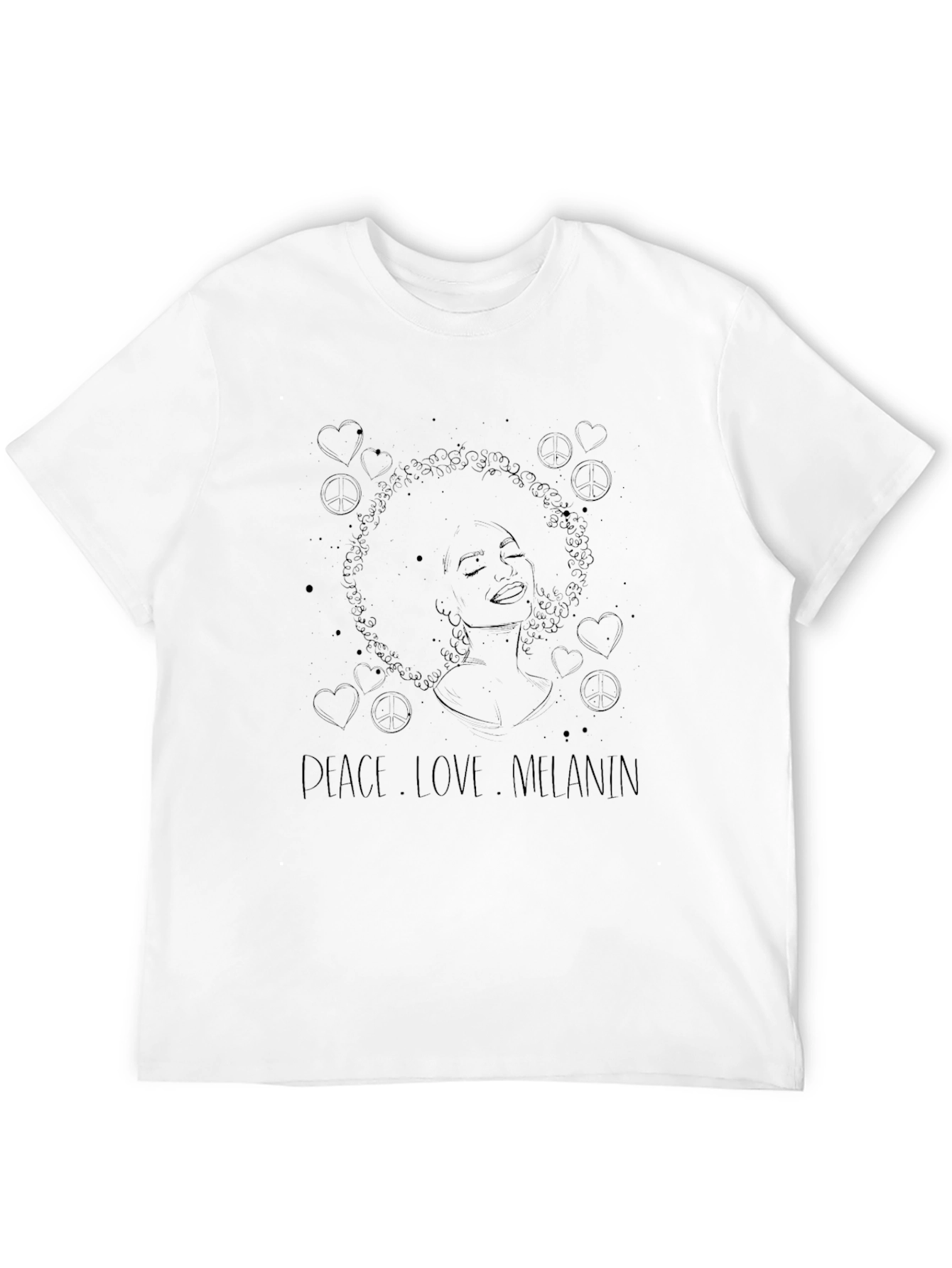 Peace Love Melanin Graphic Tee - Black