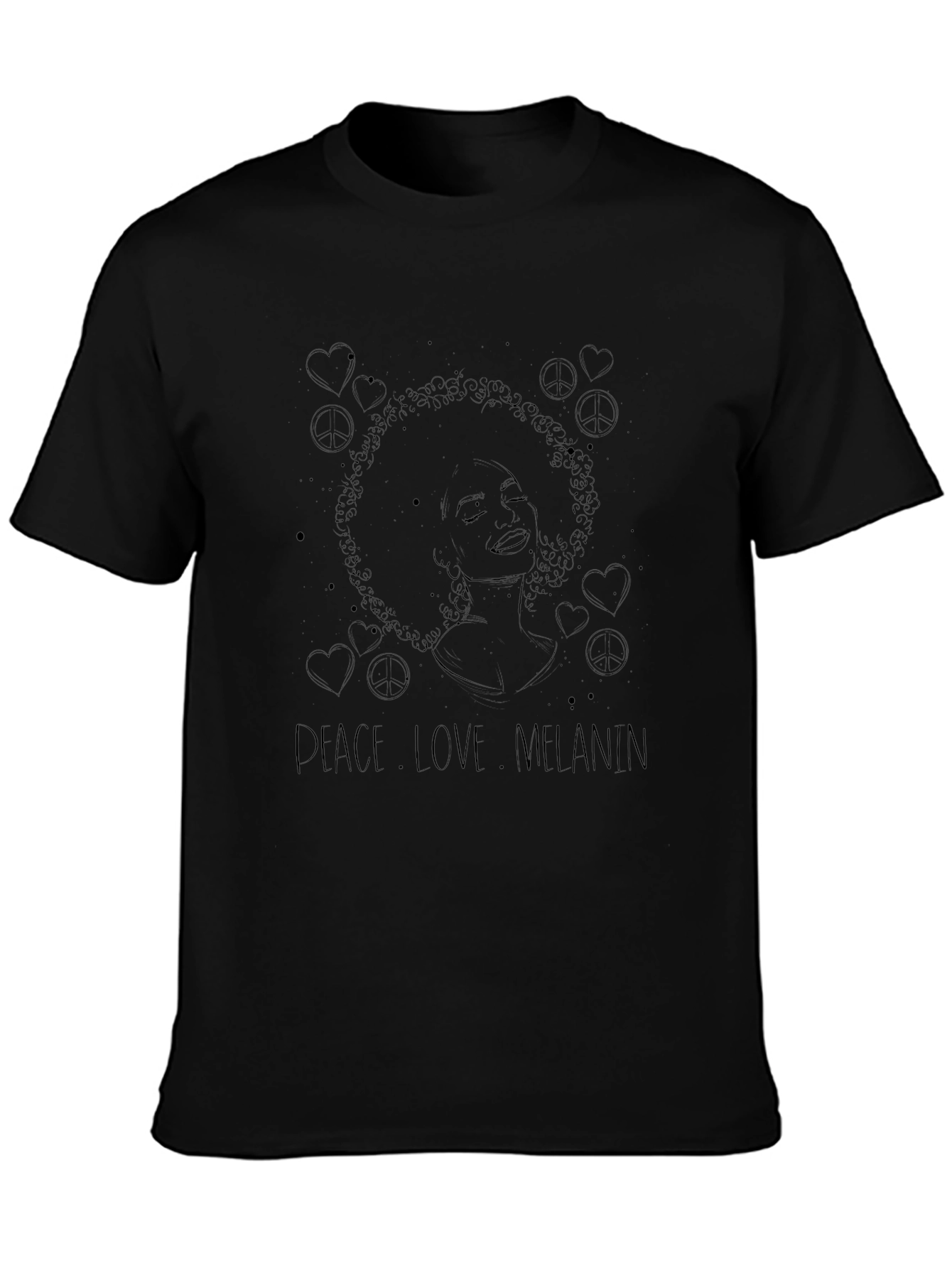 Peace Love Melanin Graphic Tee - Black